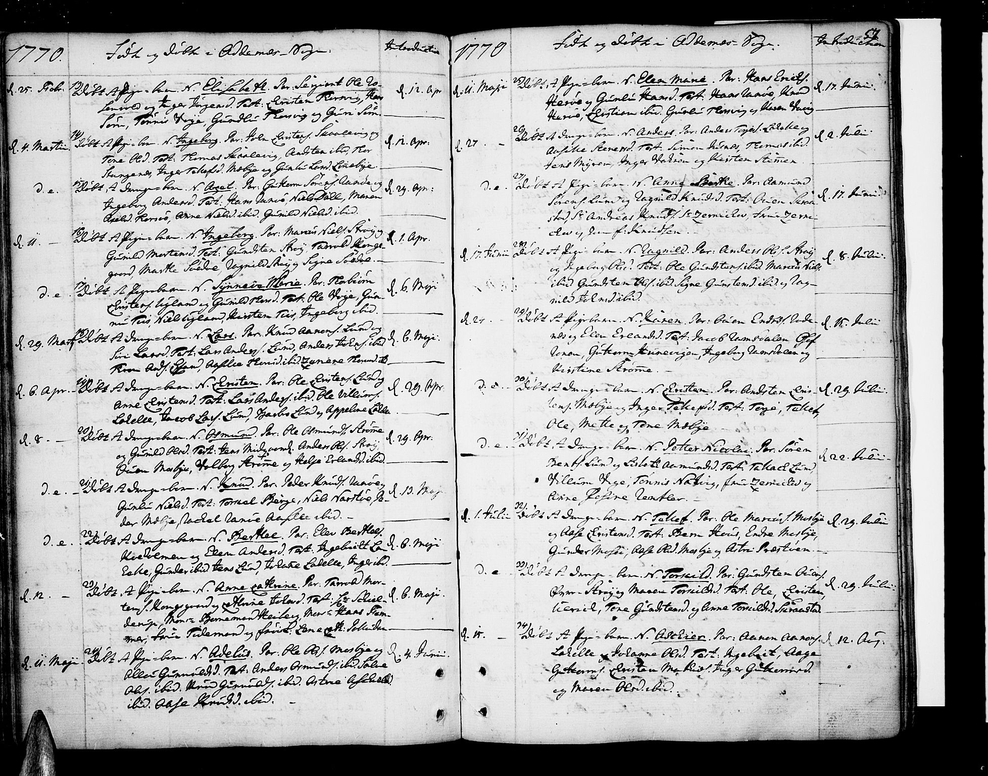 Oddernes sokneprestkontor, AV/SAK-1111-0033/F/Fa/Faa/L0004: Parish register (official) no. A 4, 1764-1820, p. 57