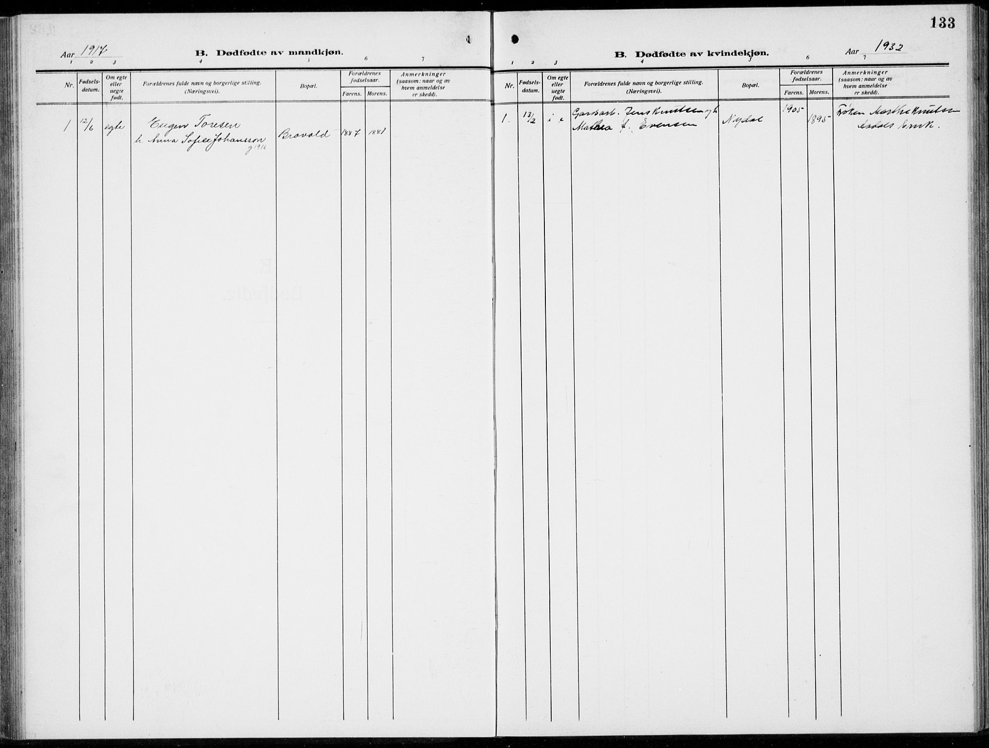 Romedal prestekontor, AV/SAH-PREST-004/L/L0014: Parish register (copy) no. 14, 1915-1939, p. 133