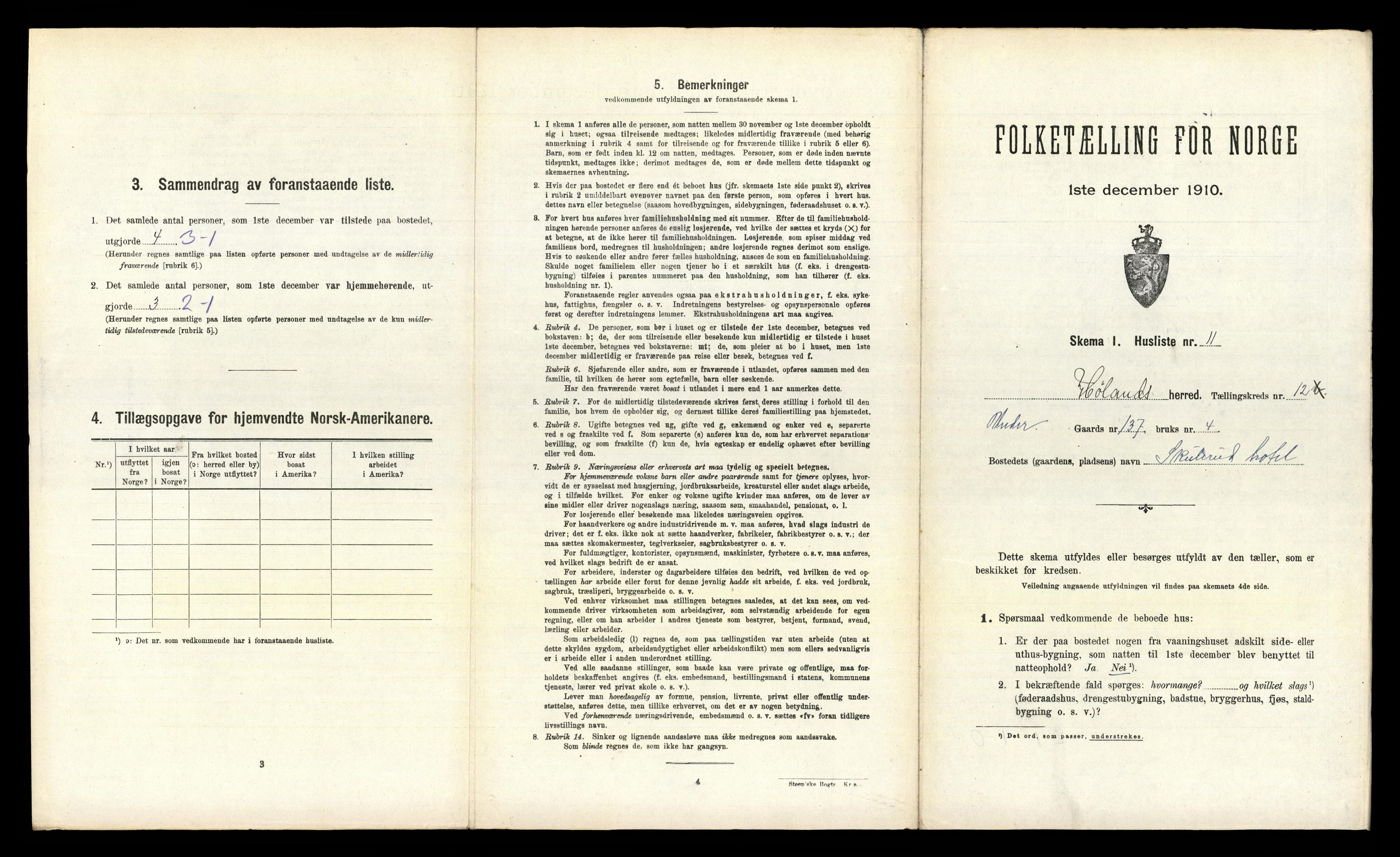 RA, 1910 census for Høland, 1910, p. 1713