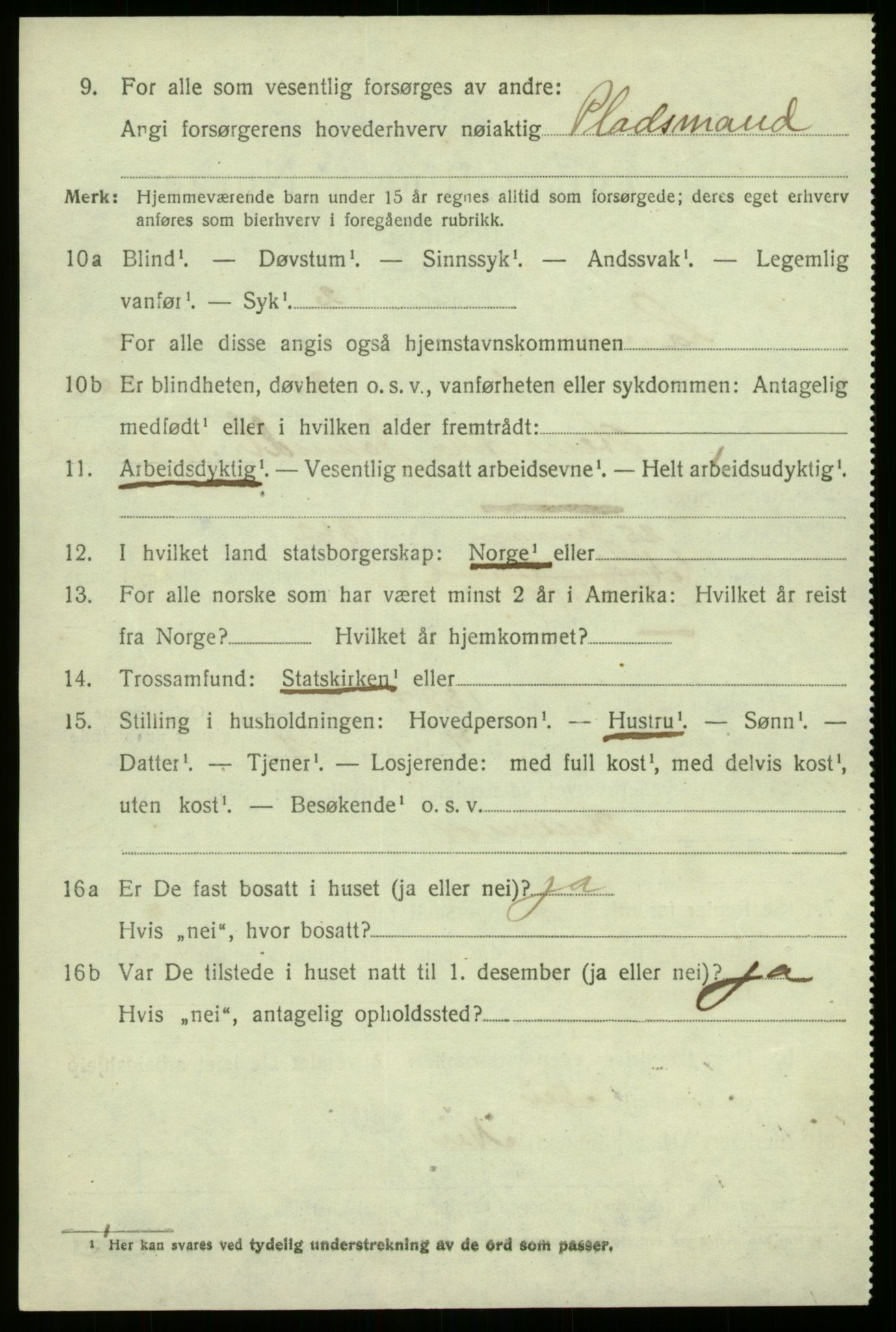 SAB, 1920 census for Lavik, 1920, p. 1527