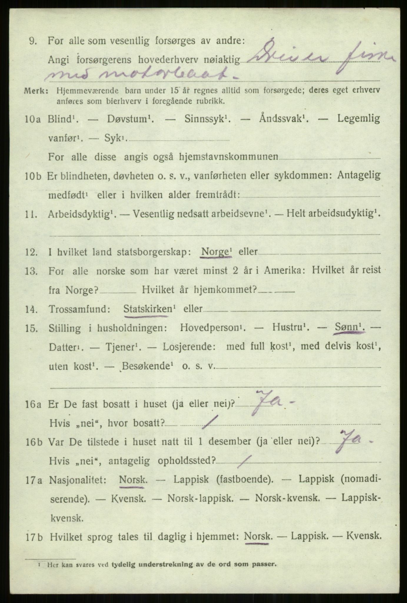 SATØ, 1920 census for Tranøy, 1920, p. 1160