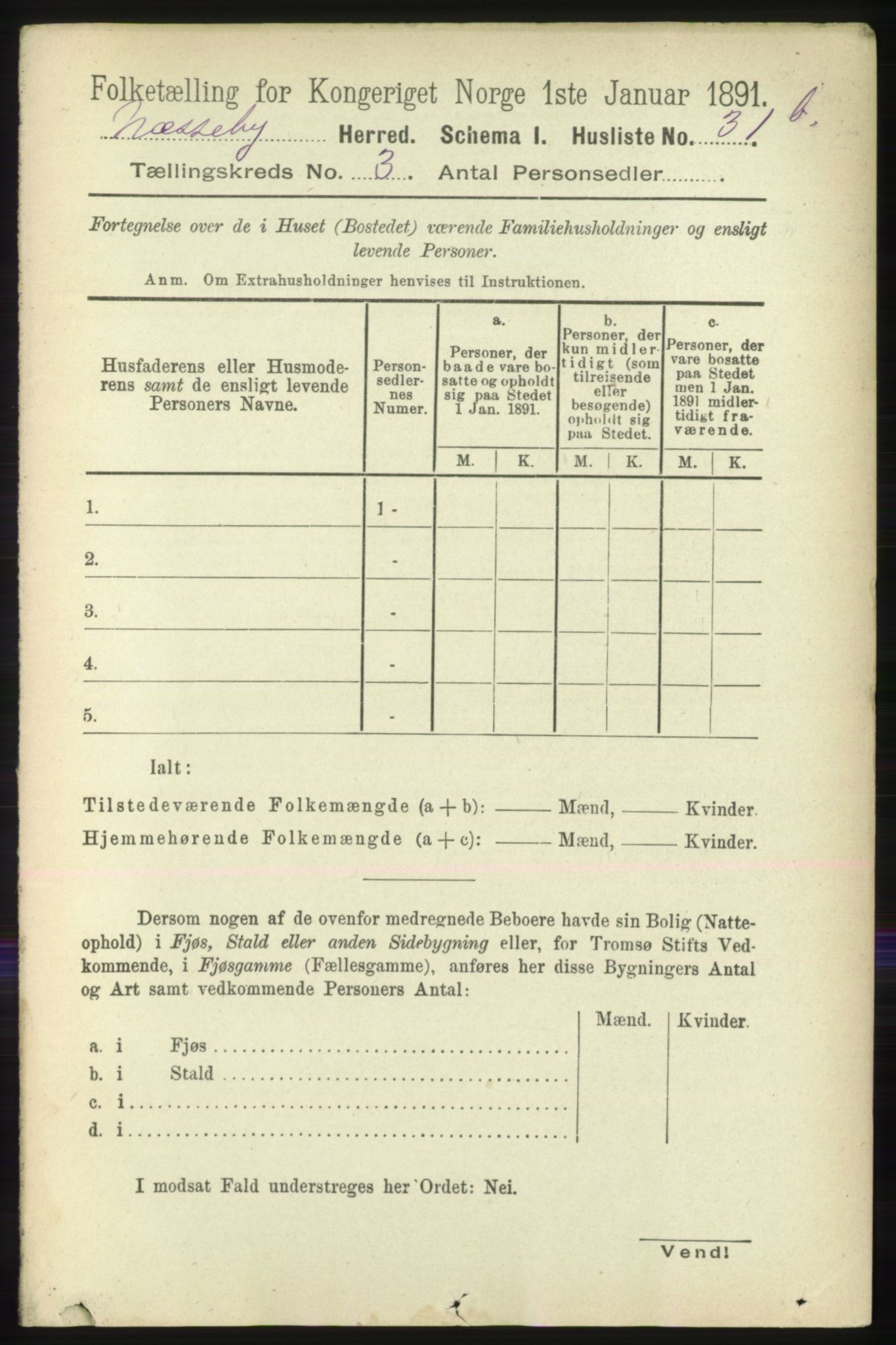 RA, 1891 census for 2027 Nesseby, 1891, p. 1014