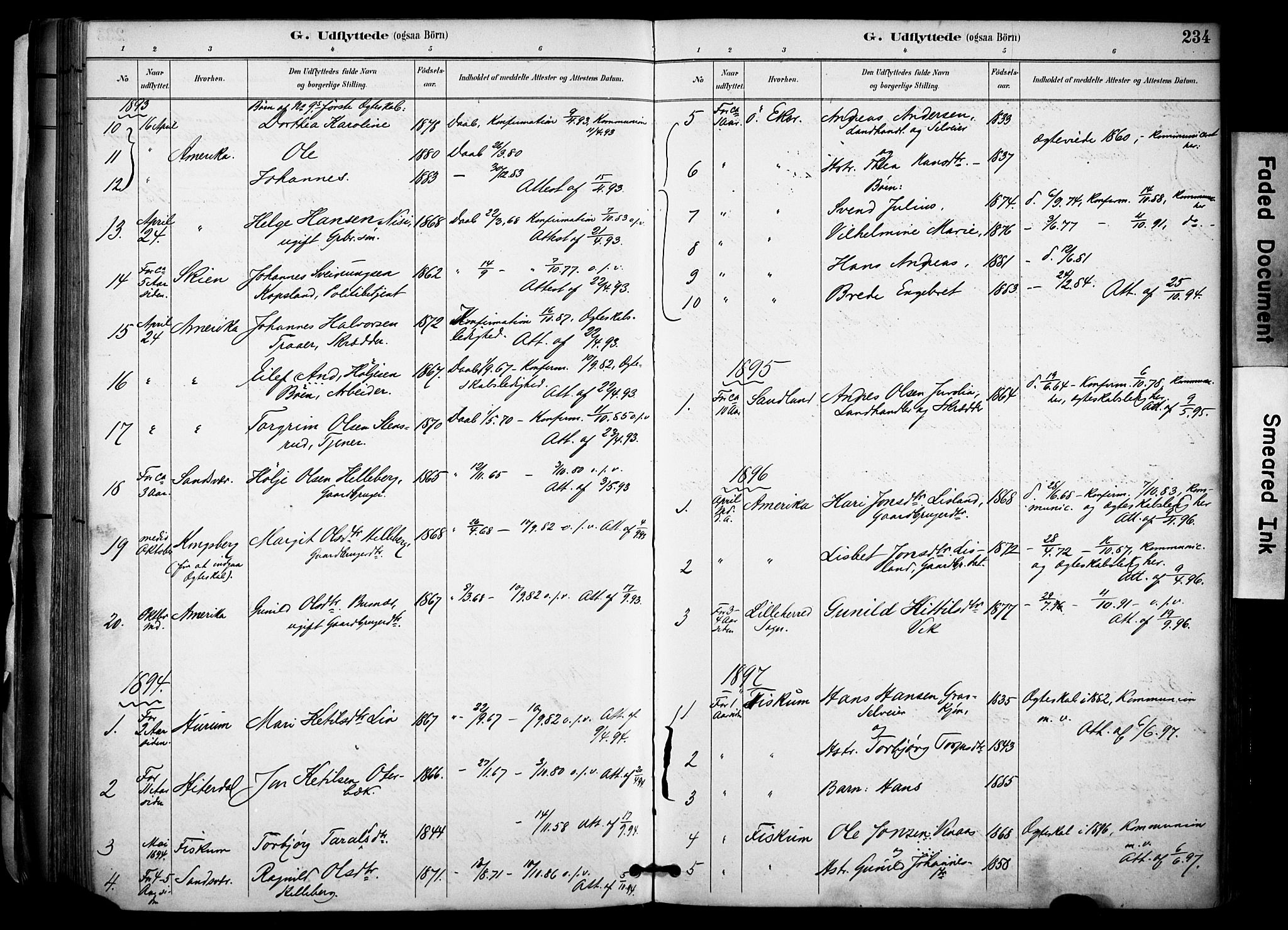 Gransherad kirkebøker, SAKO/A-267/F/Fa/L0005: Parish register (official) no. I 5, 1887-1916, p. 234