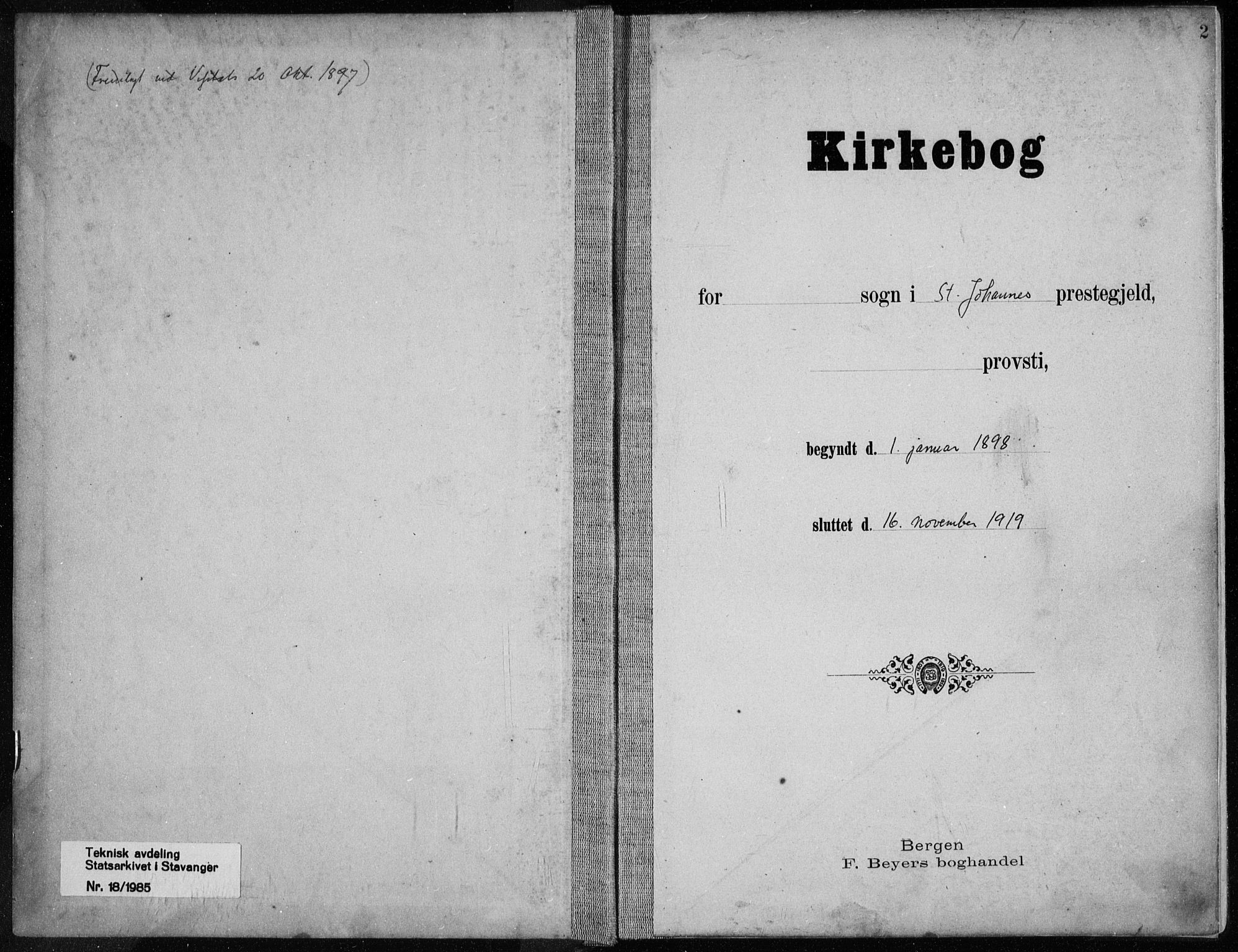 St. Johannes sokneprestkontor, SAST/A-101814/001/30/30BA/L0005: Parish register (official) no. A 5, 1898-1919, p. 2