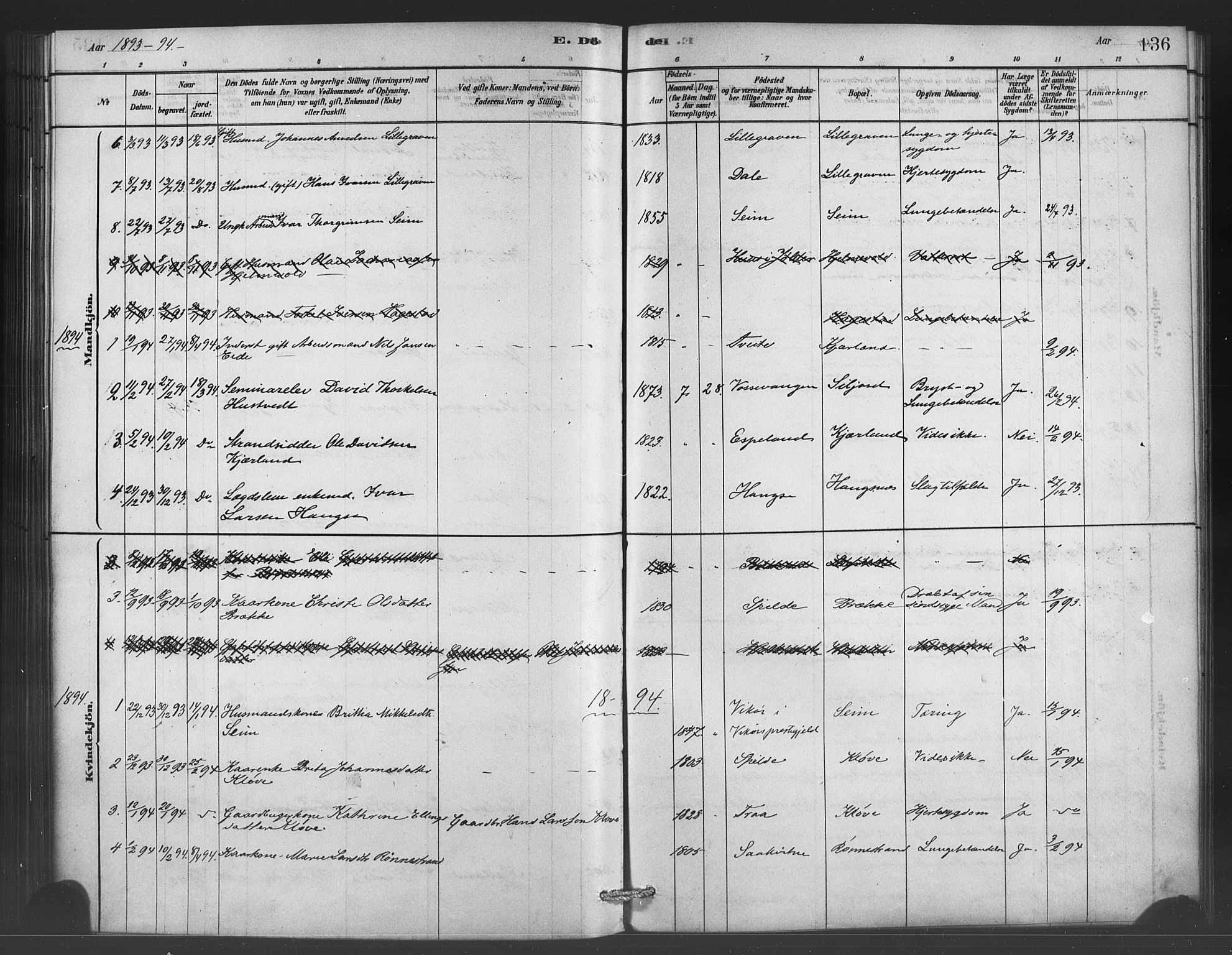 Ulvik sokneprestembete, SAB/A-78801/H/Haa: Parish register (official) no. C 1, 1878-1903, p. 136