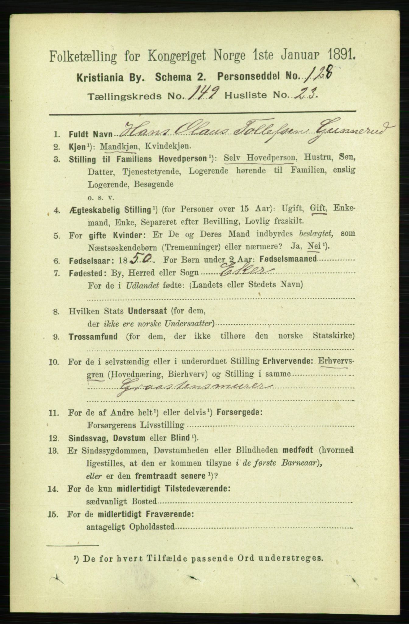 RA, 1891 census for 0301 Kristiania, 1891, p. 83737