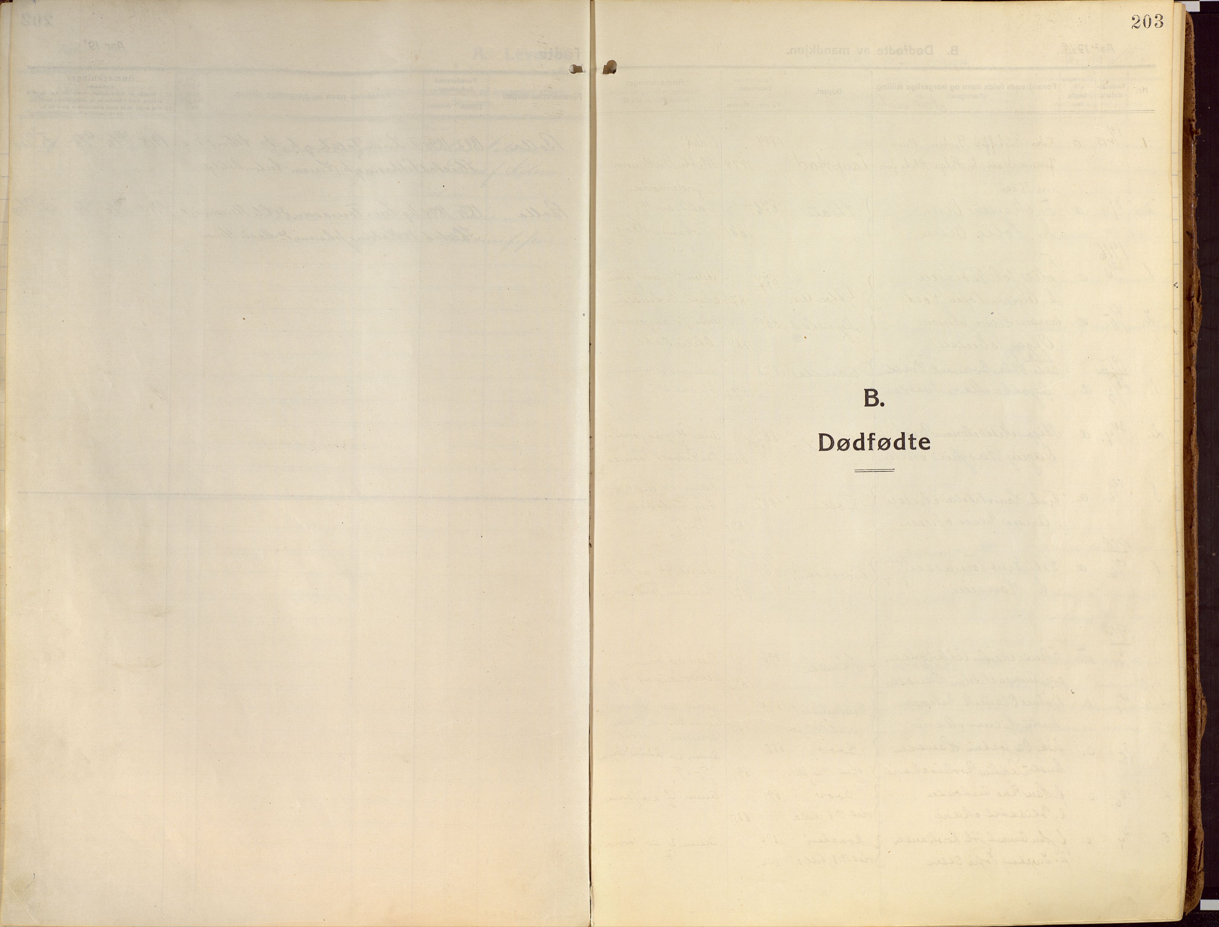 Ibestad sokneprestembete, SATØ/S-0077/H/Ha/Haa/L0018kirke: Parish register (official) no. 18, 1915-1929, p. 203