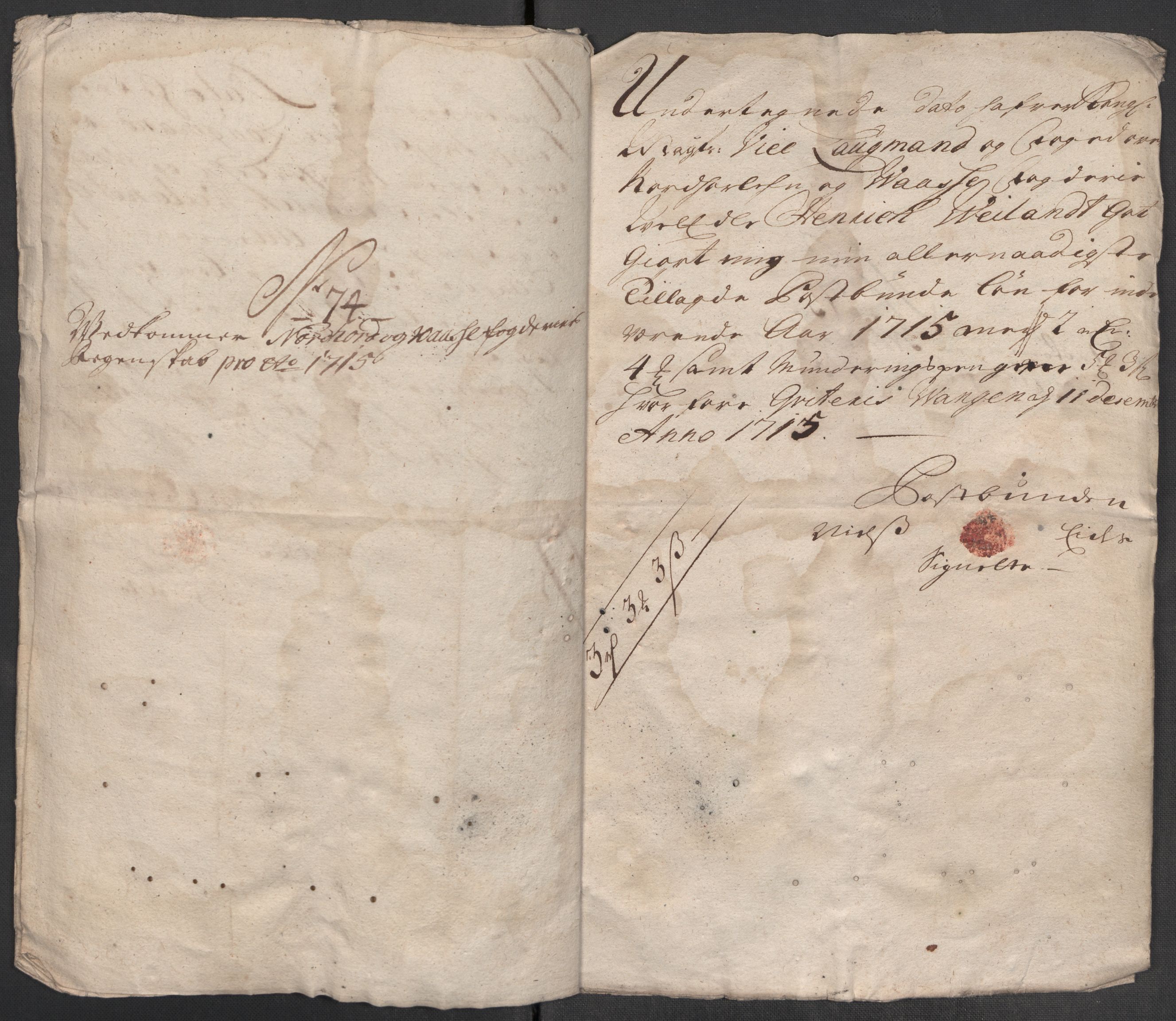 Rentekammeret inntil 1814, Reviderte regnskaper, Fogderegnskap, AV/RA-EA-4092/R51/L3198: Fogderegnskap Nordhordland og Voss, 1715, p. 331