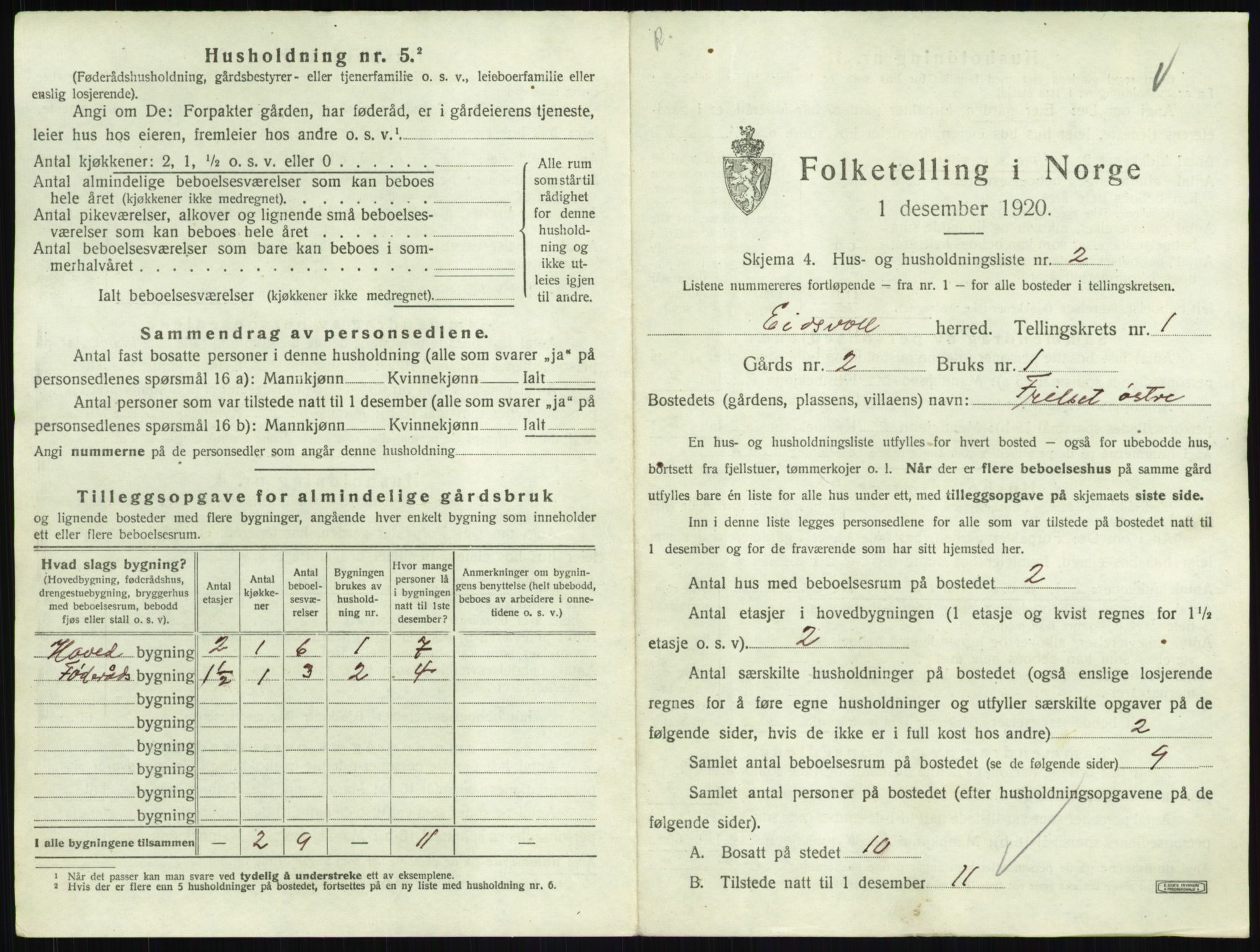 SAO, 1920 census for Eidsvoll, 1920, p. 81