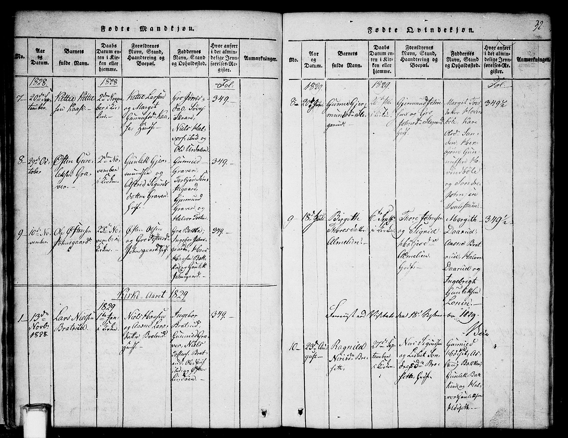 Gransherad kirkebøker, SAKO/A-267/G/Gb/L0001: Parish register (copy) no. II 1, 1815-1860, p. 32