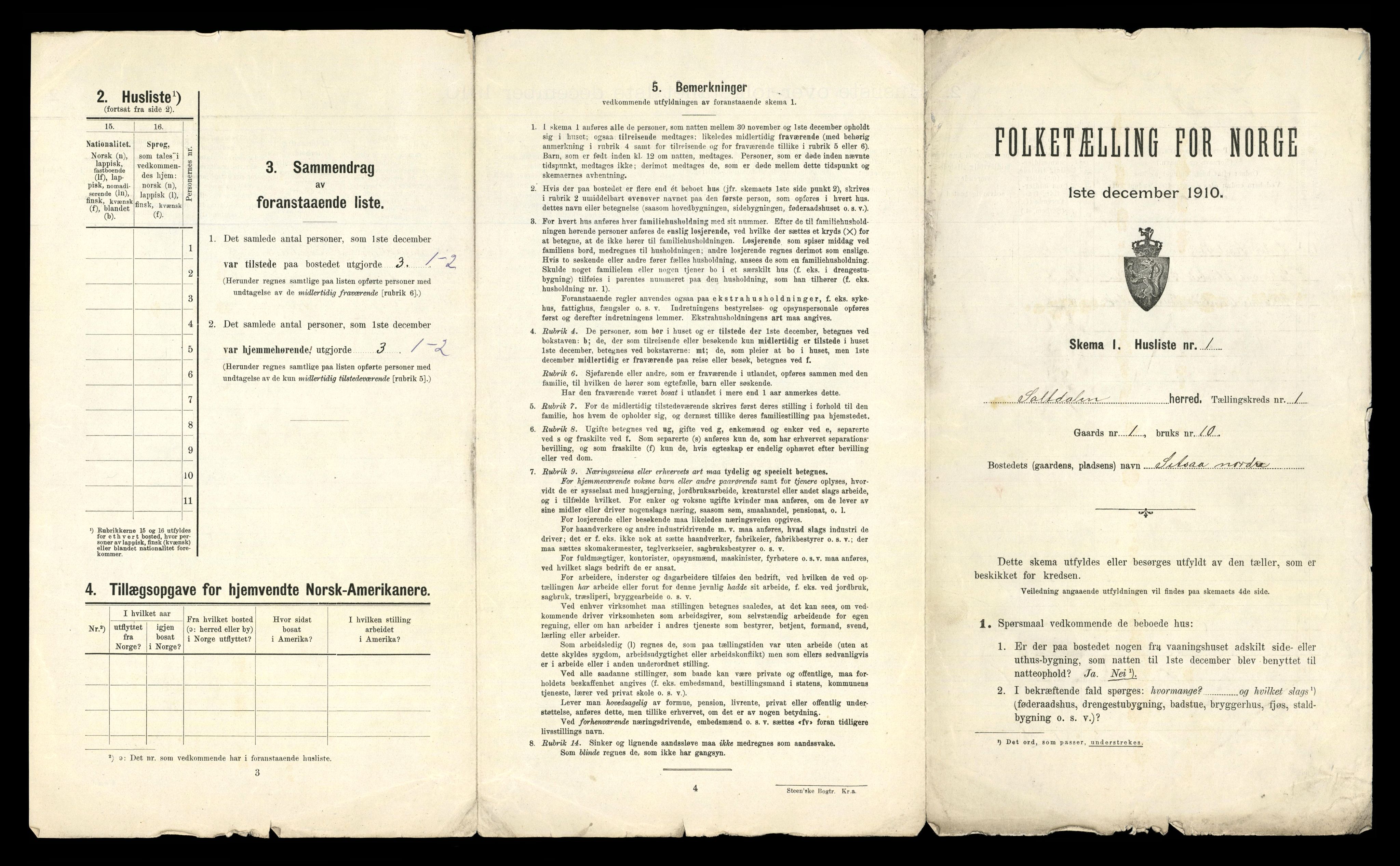 RA, 1910 census for Saltdal, 1910, p. 31