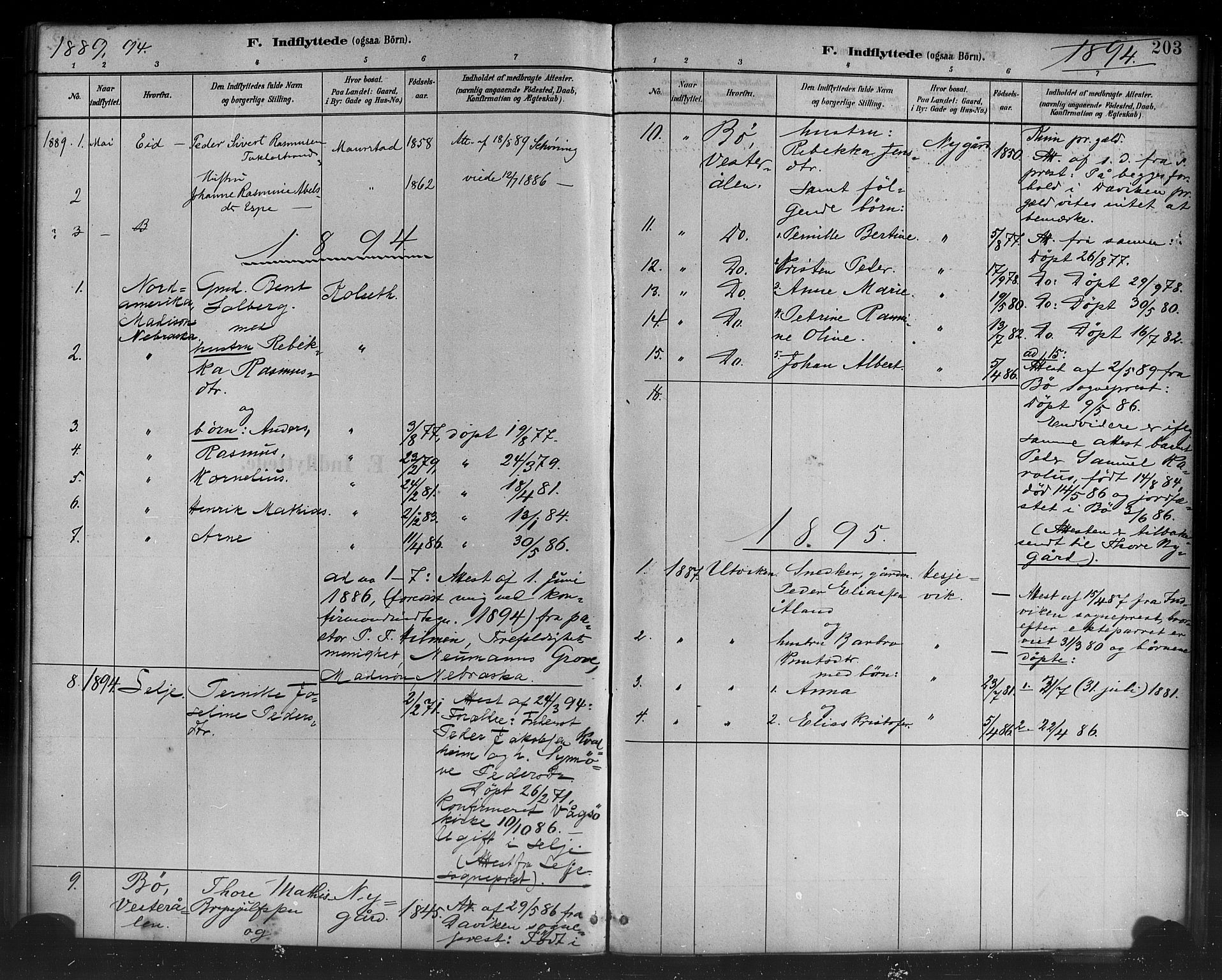 Davik sokneprestembete, AV/SAB-A-79701/H/Haa/Haad/L0001: Parish register (official) no. D 1, 1882-1900, p. 203