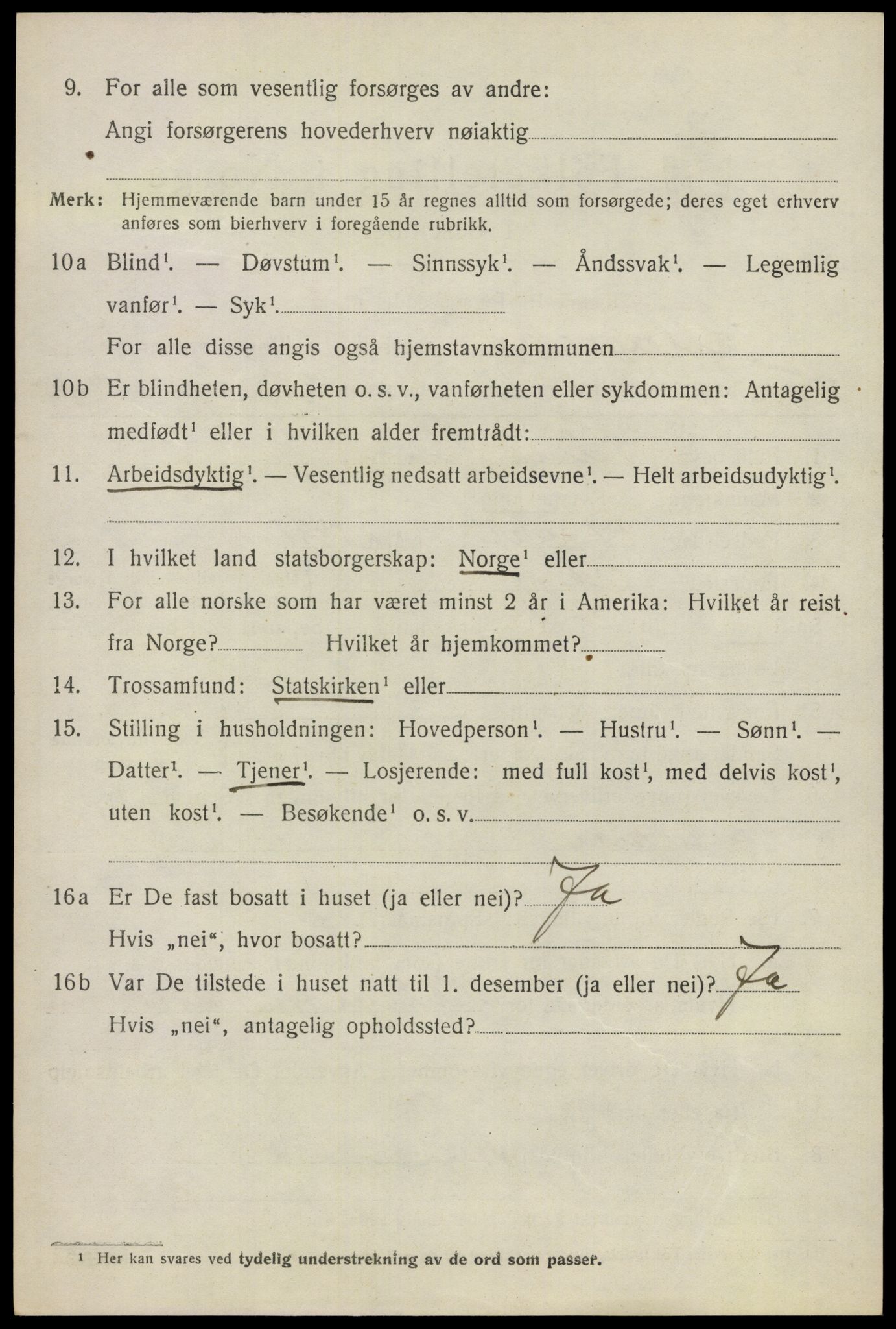 SAO, 1920 census for Ullensaker, 1920, p. 3896