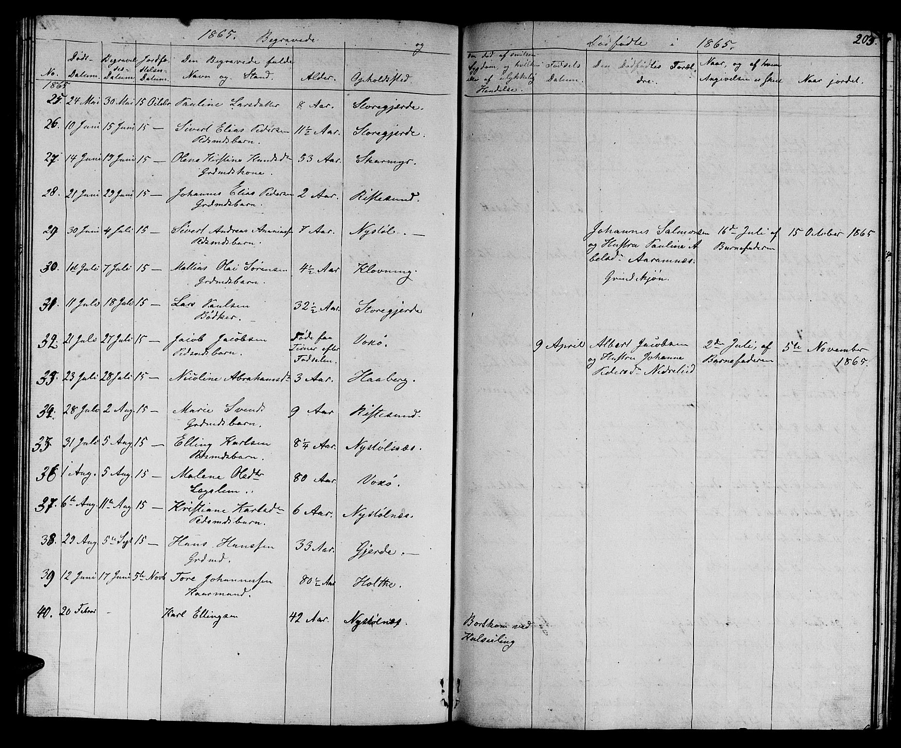 Ministerialprotokoller, klokkerbøker og fødselsregistre - Møre og Romsdal, AV/SAT-A-1454/503/L0047: Parish register (copy) no. 503C02, 1854-1884, p. 203