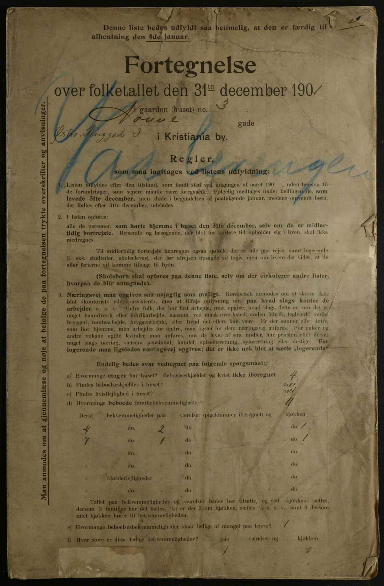 OBA, Municipal Census 1901 for Kristiania, 1901, p. 10957