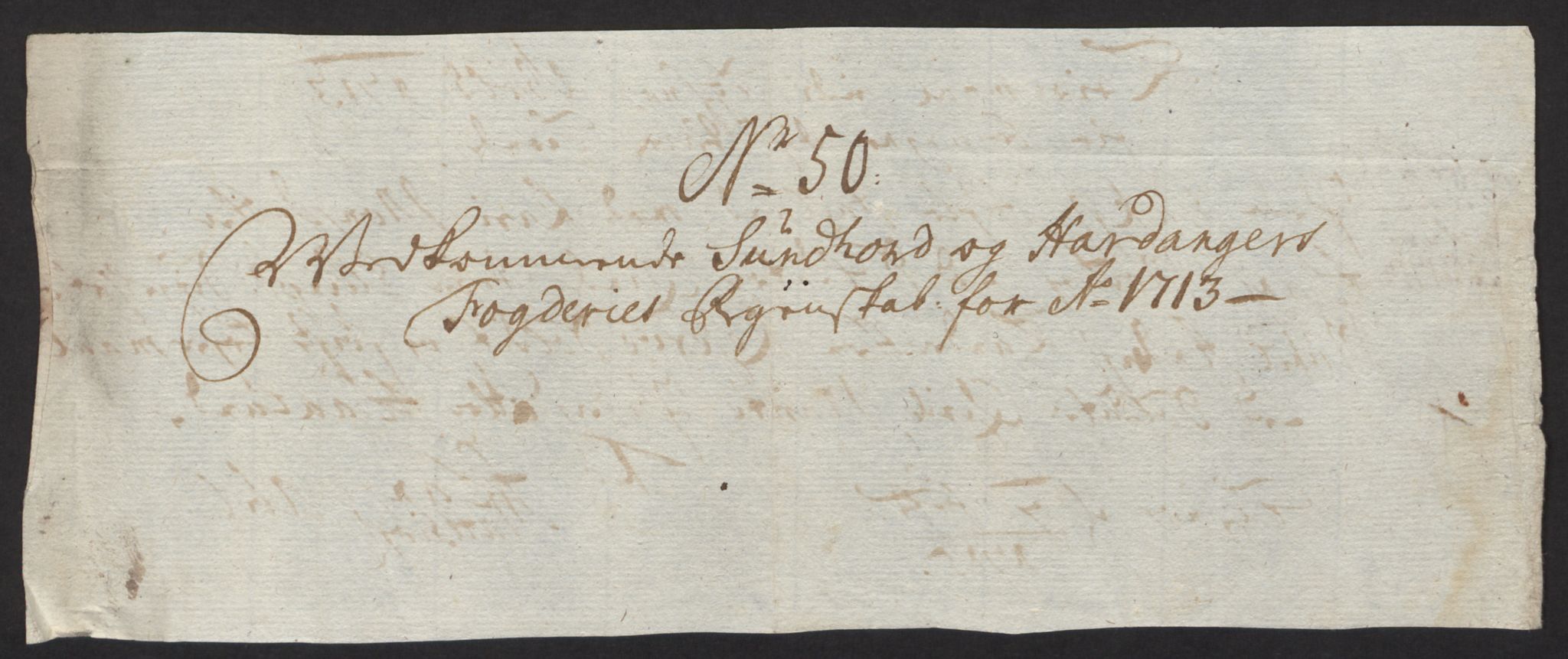 Rentekammeret inntil 1814, Reviderte regnskaper, Fogderegnskap, AV/RA-EA-4092/R48/L2989: Fogderegnskap Sunnhordland og Hardanger, 1713, p. 294