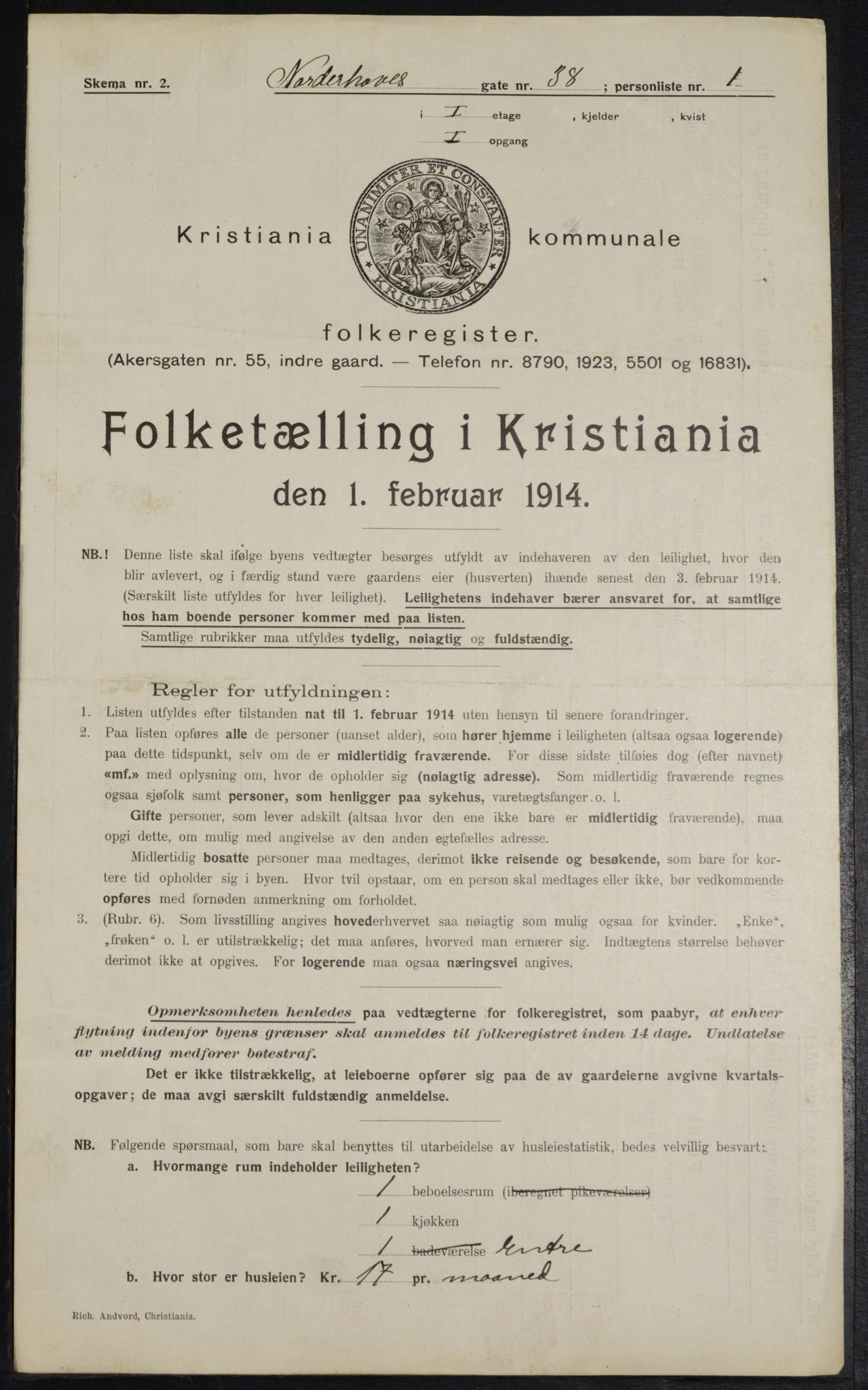 OBA, Municipal Census 1914 for Kristiania, 1914, p. 73034