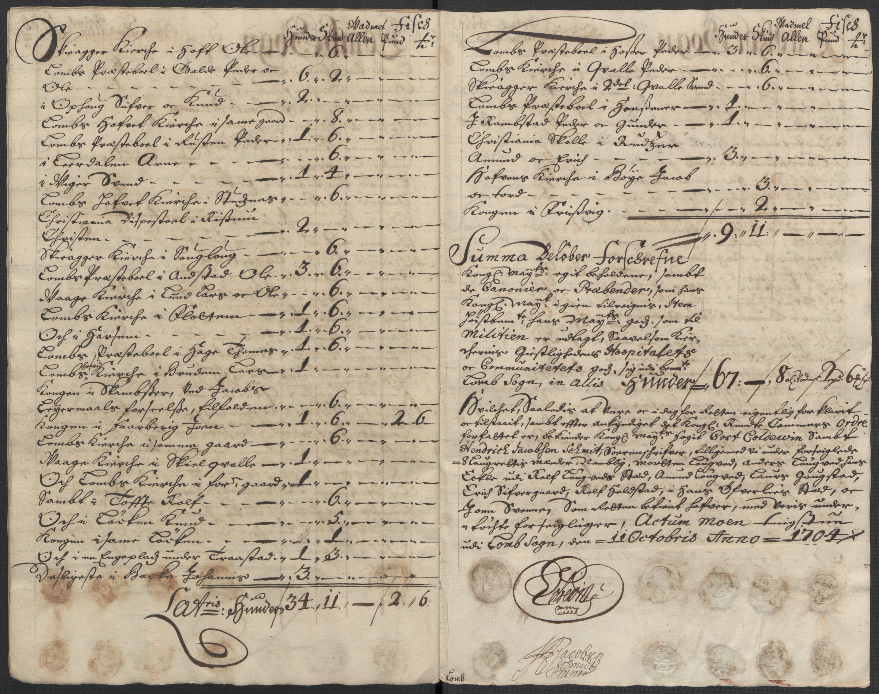 Rentekammeret inntil 1814, Reviderte regnskaper, Fogderegnskap, RA/EA-4092/R17/L1177: Fogderegnskap Gudbrandsdal, 1704, p. 196