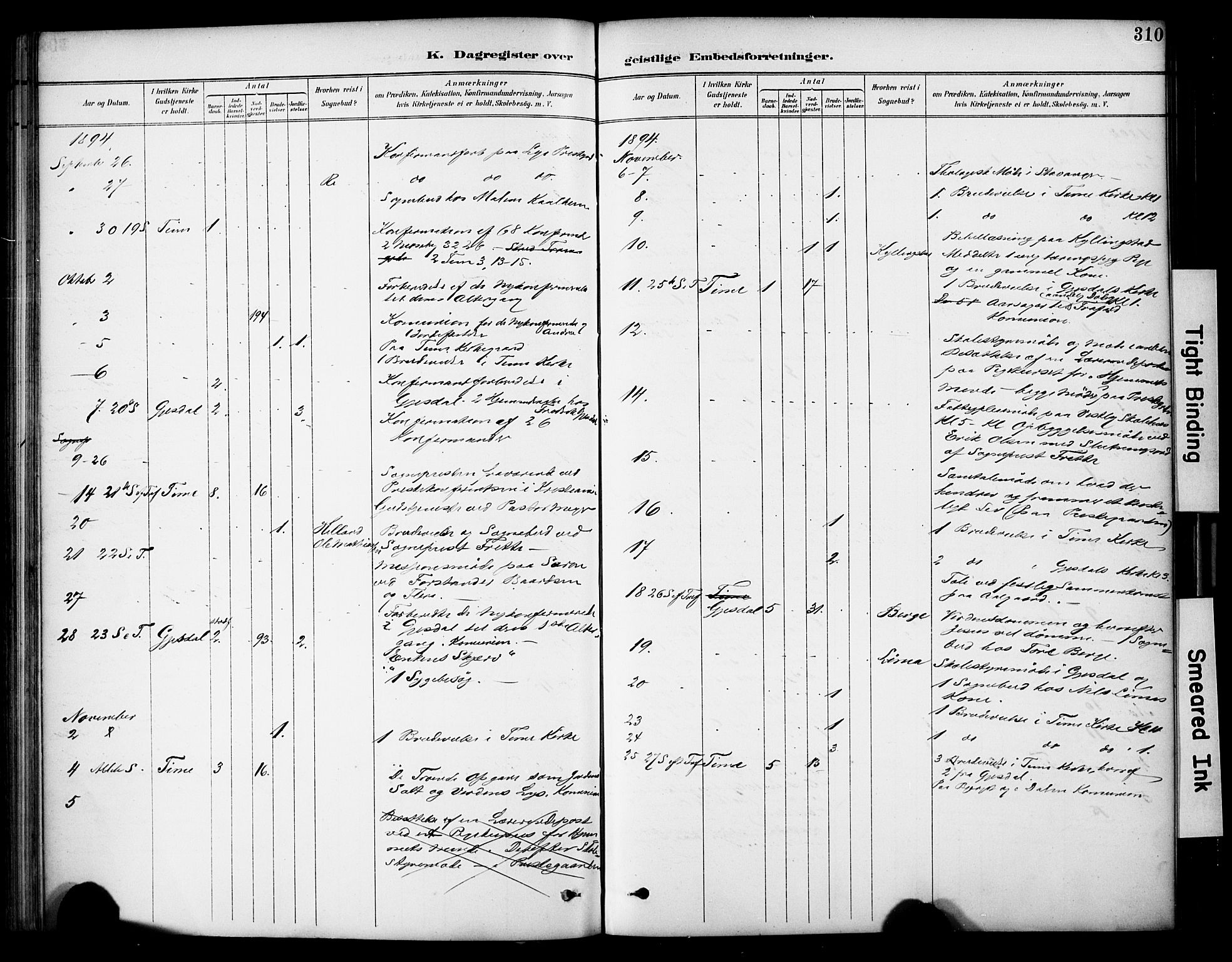 Lye sokneprestkontor, AV/SAST-A-101794/001/30BA/L0011: Parish register (official) no. A 9, 1893-1903, p. 310