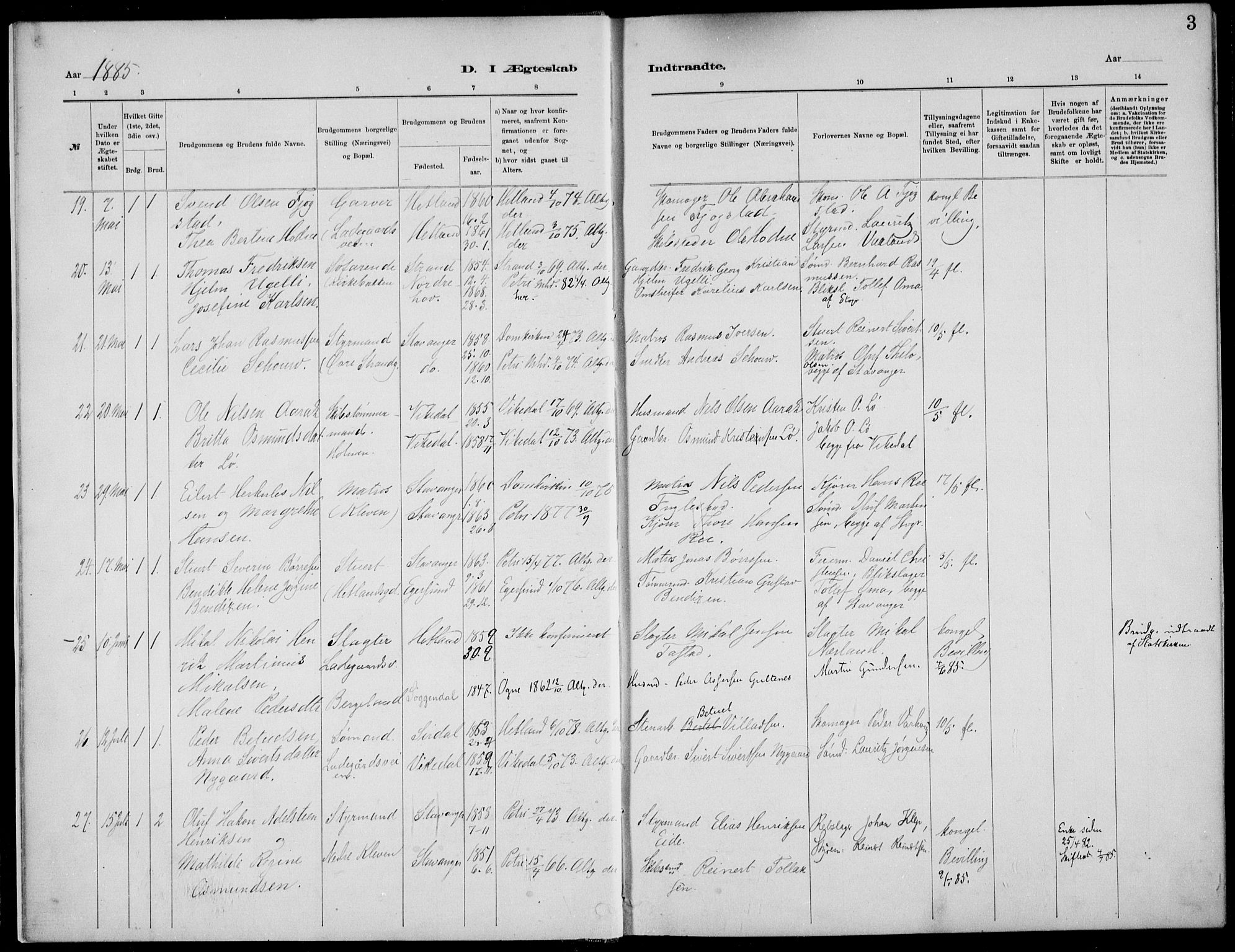 St. Petri sokneprestkontor, AV/SAST-A-101813/001/30/30BB/L0005: Parish register (copy) no. B 5, 1878-1895, p. 3