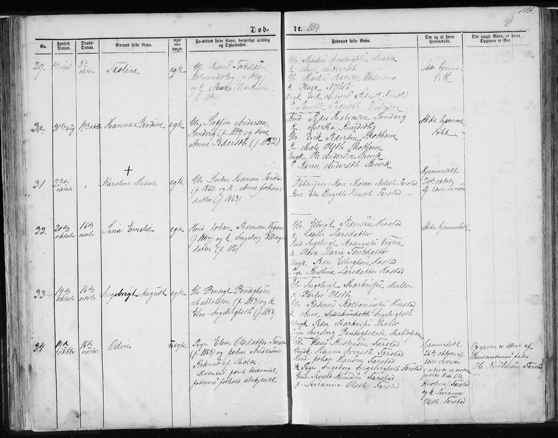 Ministerialprotokoller, klokkerbøker og fødselsregistre - Møre og Romsdal, AV/SAT-A-1454/567/L0782: Parish register (copy) no. 567C02, 1867-1886, p. 116