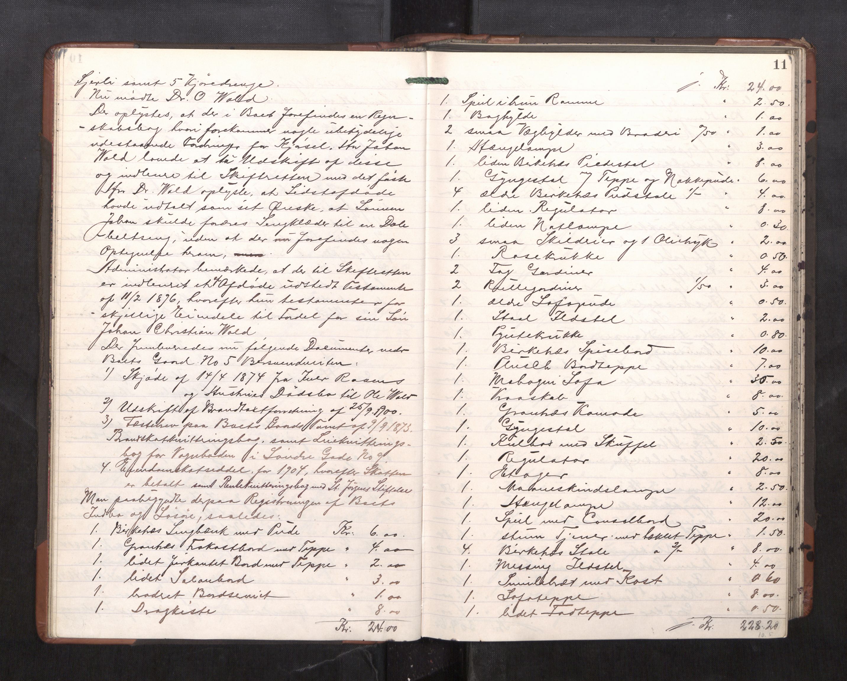 Trondheim byfogd, AV/SAT-A-0003/1/3/3C/L0023: Skifteregistreringsprotokoll - 11/2-15/5. (u/ register), 1905-1907, p. 11