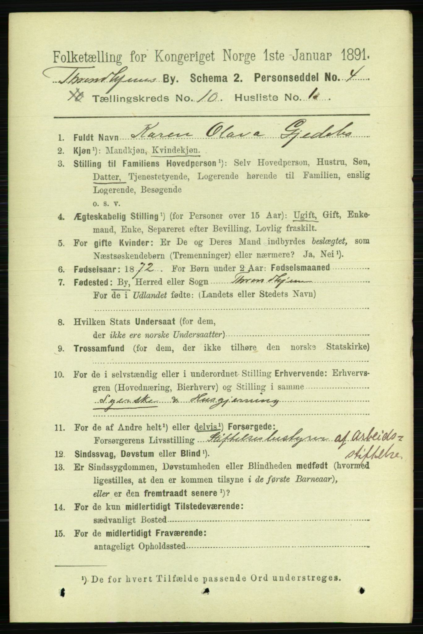 RA, 1891 census for 1601 Trondheim, 1891, p. 8332