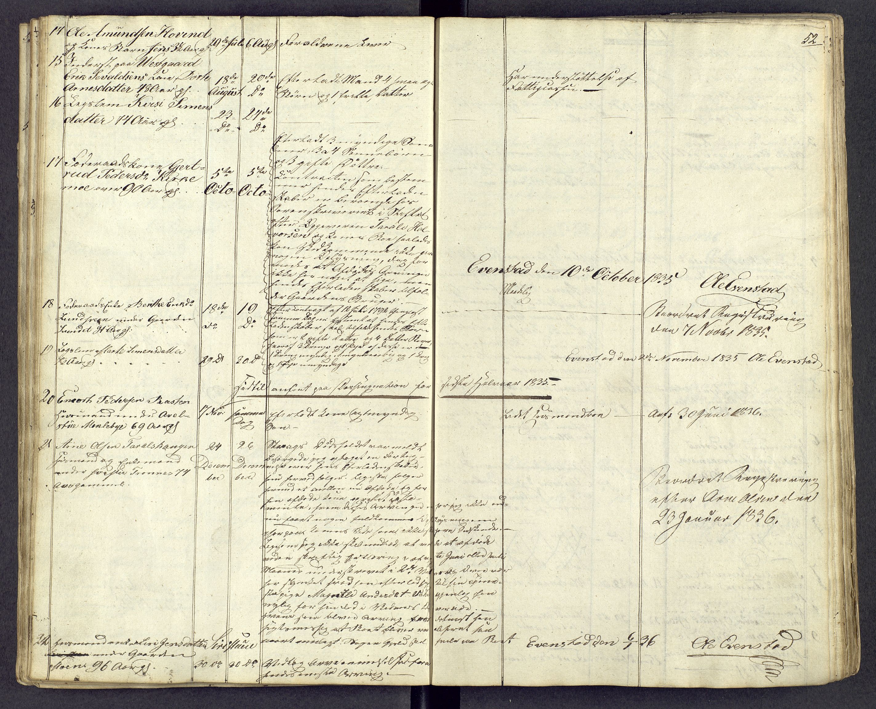 Østerdalen sorenskriveri, AV/SAH-TING-032/J/Jd/L0004: Dødsfallsjournal, 1834-1843, p. 52
