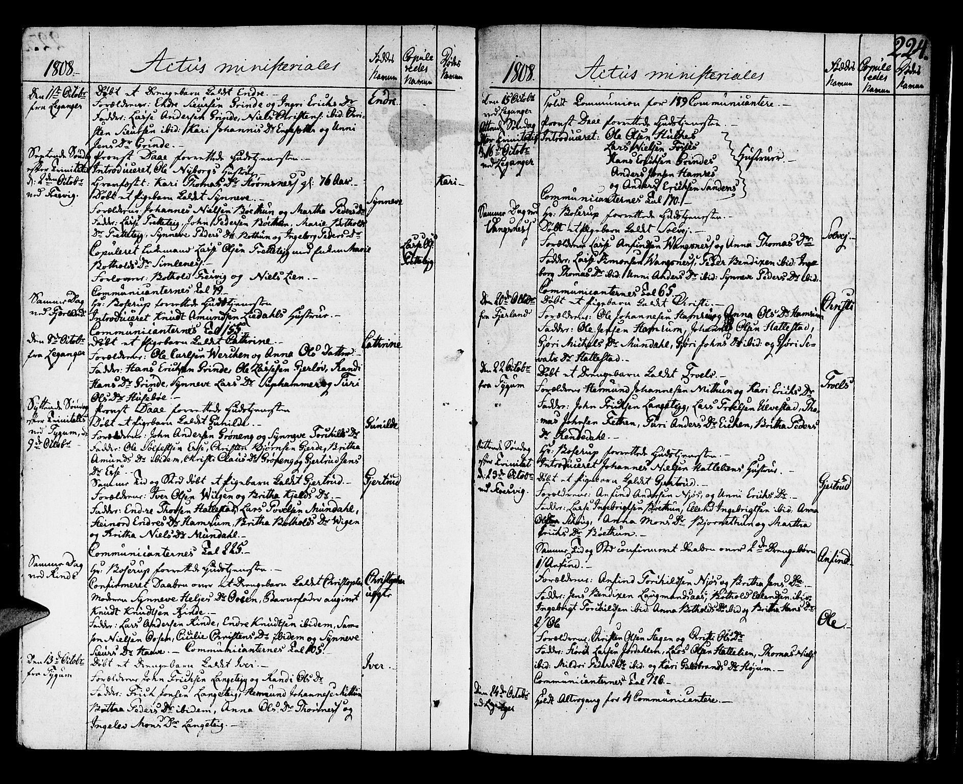 Leikanger sokneprestembete, SAB/A-81001: Parish register (official) no. A 5, 1792-1809, p. 224