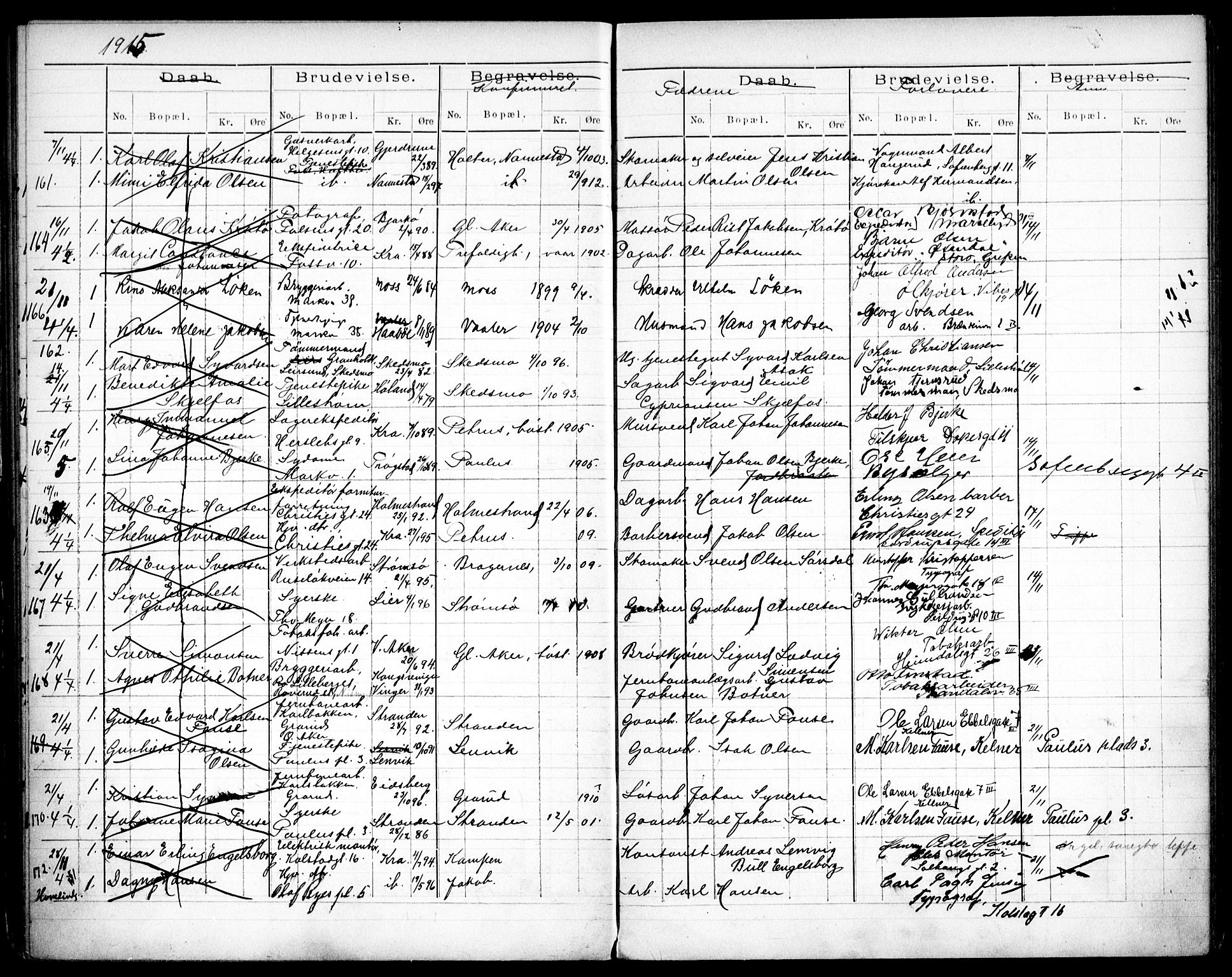 Paulus prestekontor Kirkebøker, AV/SAO-A-10871/H/Ha/L0002: Banns register no. 2, 1914-1916