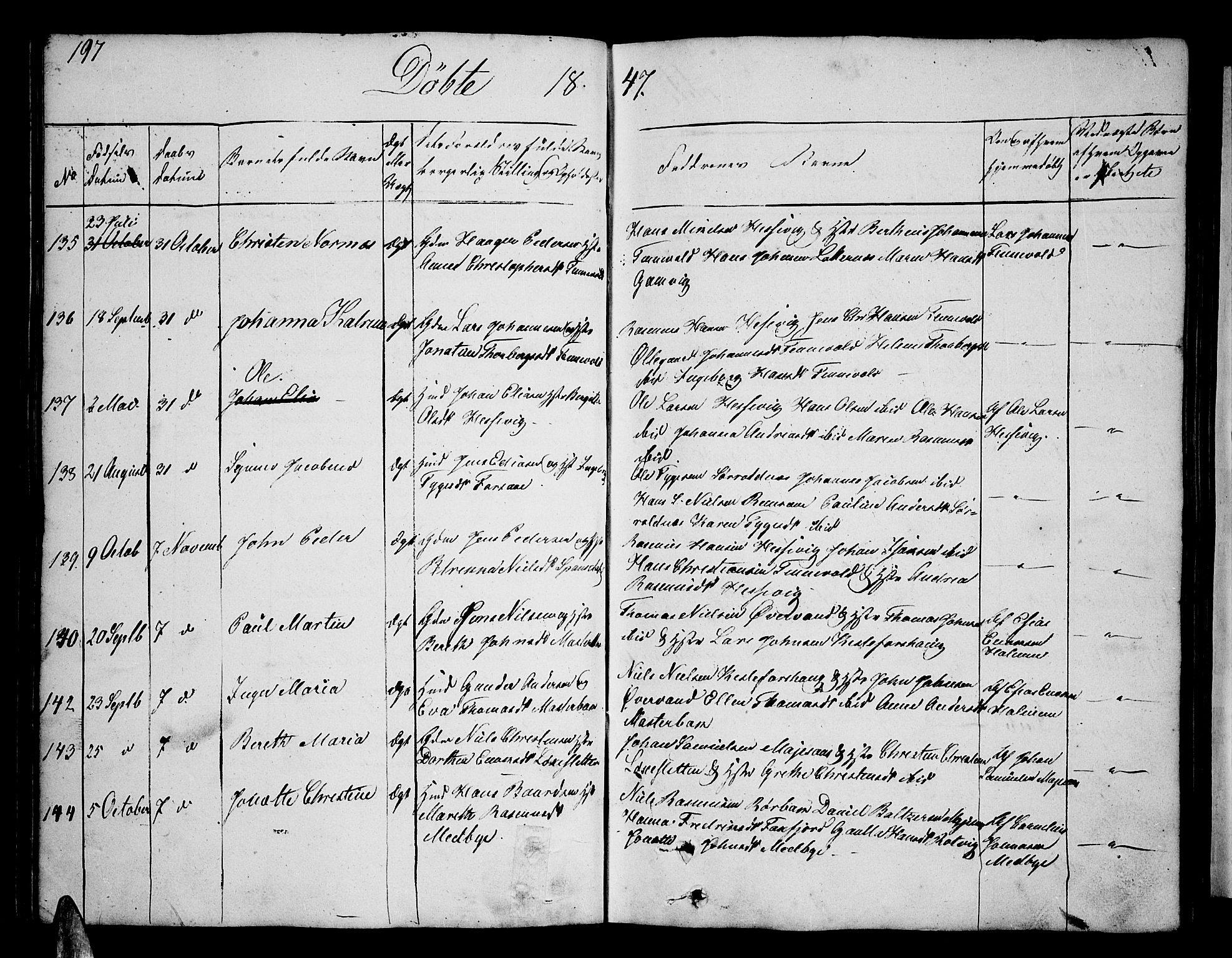 Ibestad sokneprestembete, SATØ/S-0077/H/Ha/Hab/L0003klokker: Parish register (copy) no. 3, 1833-1852, p. 197
