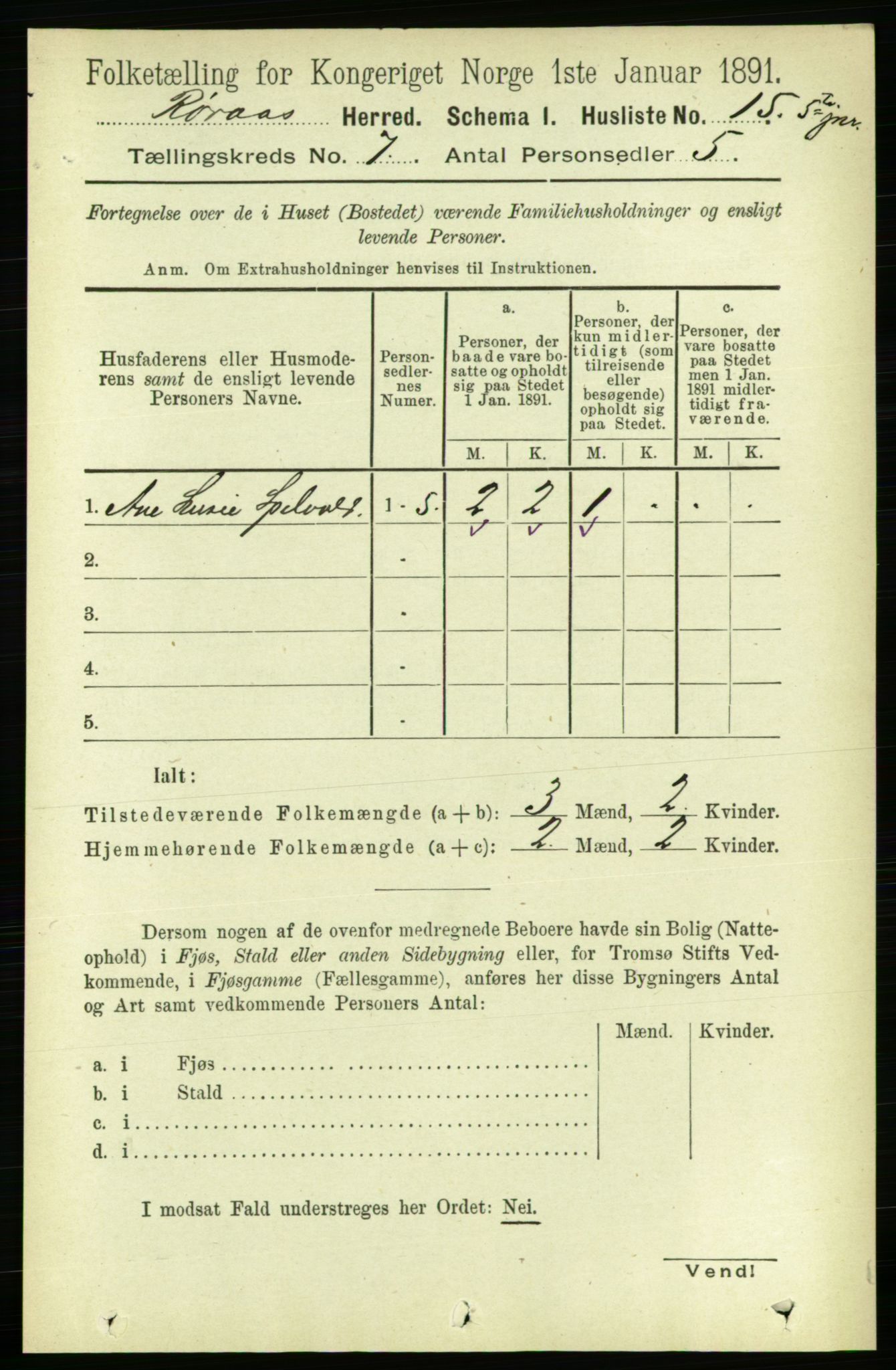 RA, 1891 census for 1640 Røros, 1891, p. 1355