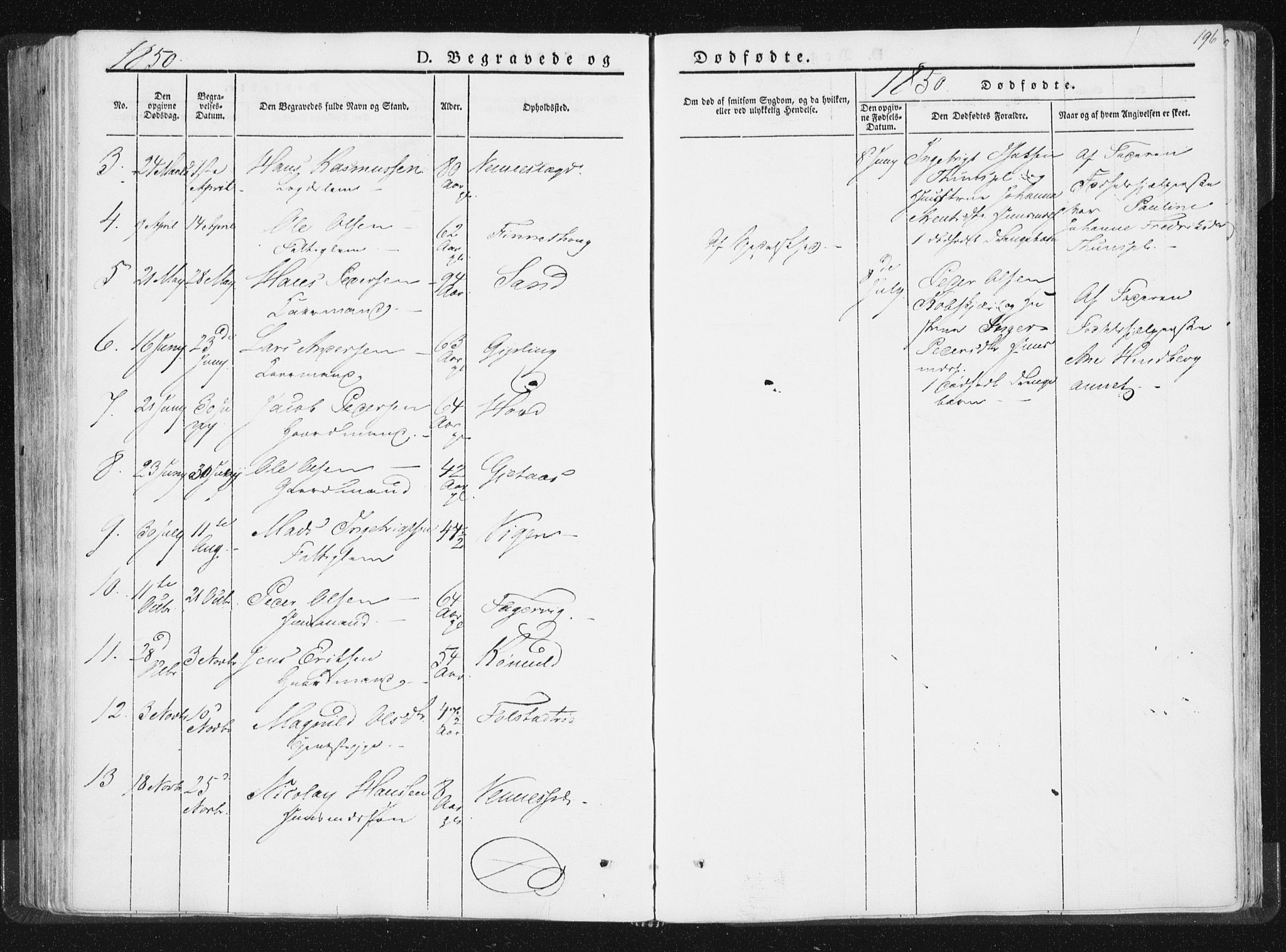 Ministerialprotokoller, klokkerbøker og fødselsregistre - Nord-Trøndelag, SAT/A-1458/744/L0418: Parish register (official) no. 744A02, 1843-1866, p. 196
