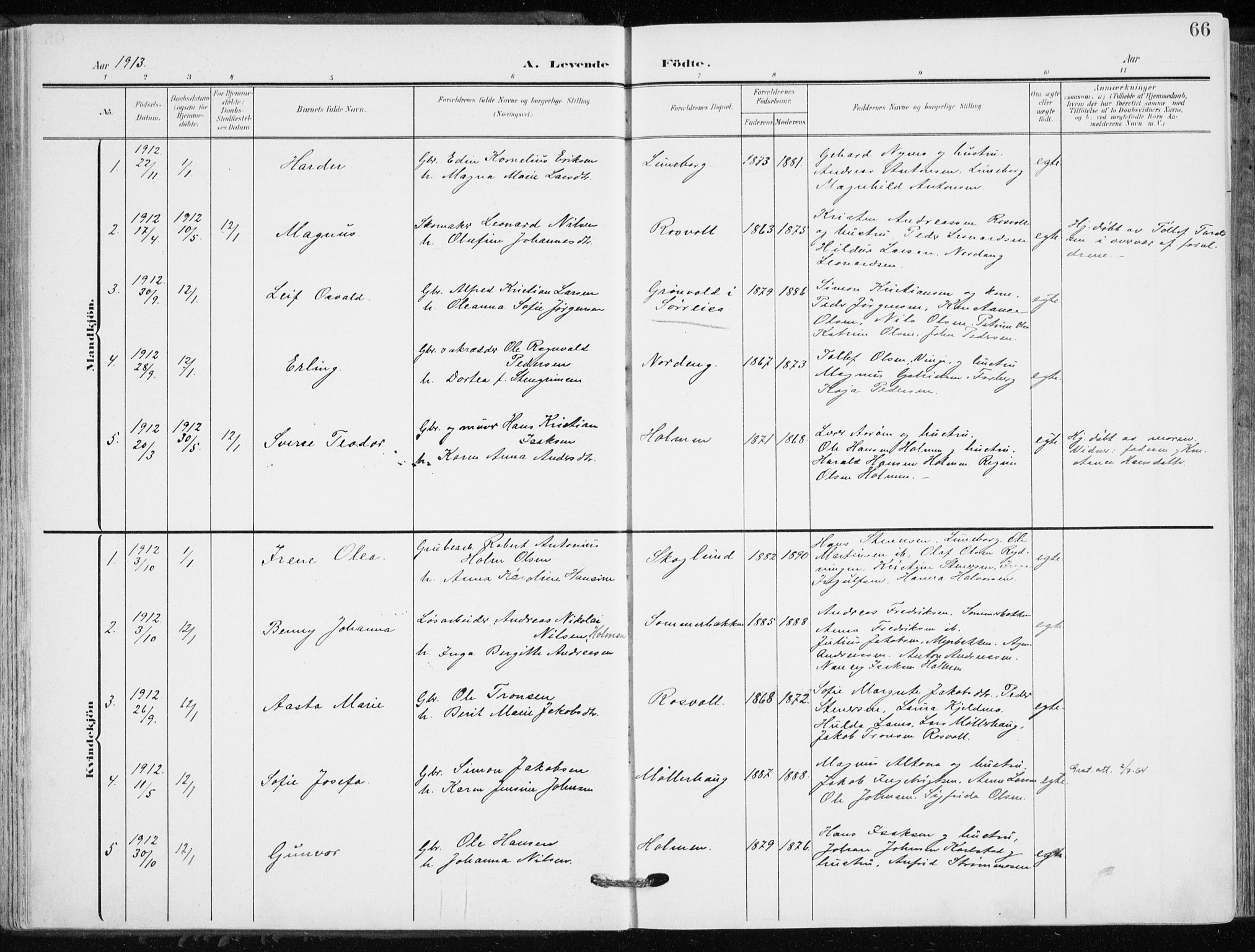 Målselv sokneprestembete, SATØ/S-1311/G/Ga/Gaa/L0011kirke: Parish register (official) no. 11, 1904-1918, p. 66
