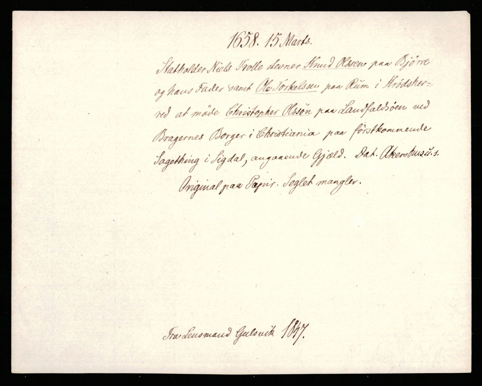 Riksarkivets diplomsamling, AV/RA-EA-5965/F35/F35b/L0010: Riksarkivets diplomer, seddelregister, 1656-1670, p. 149