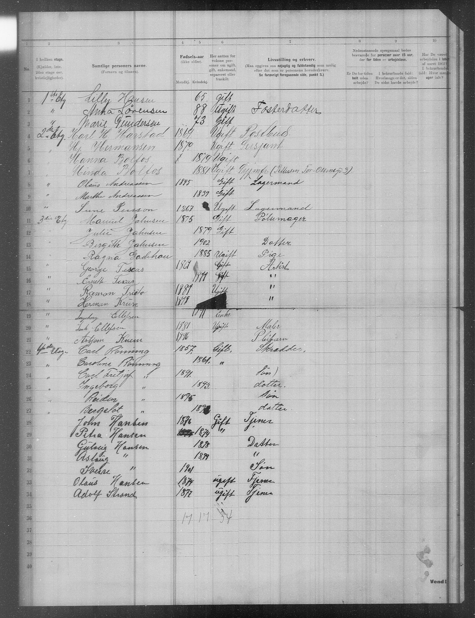 OBA, Municipal Census 1902 for Kristiania, 1902, p. 17811