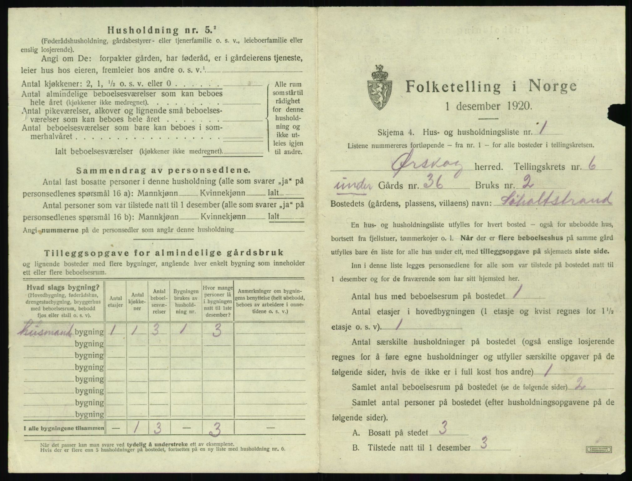 SAT, 1920 census for Ørskog, 1920, p. 480