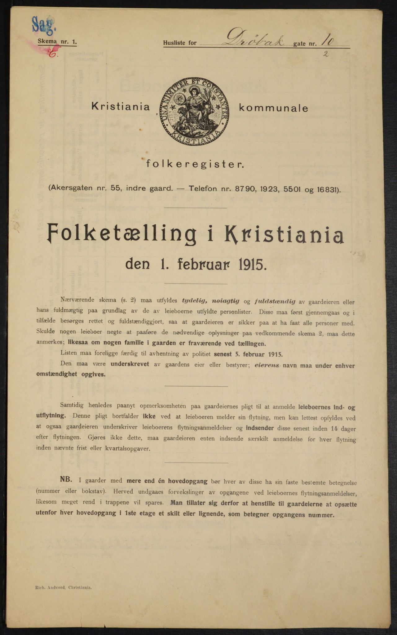 OBA, Municipal Census 1915 for Kristiania, 1915, p. 17411