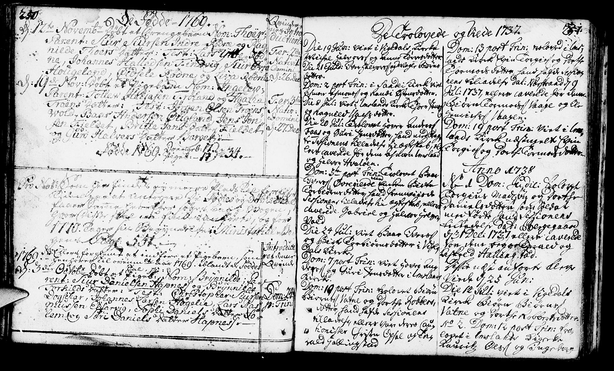 Vikedal sokneprestkontor, SAST/A-101840/01/IV: Parish register (official) no. A 1, 1737-1778, p. 250-251