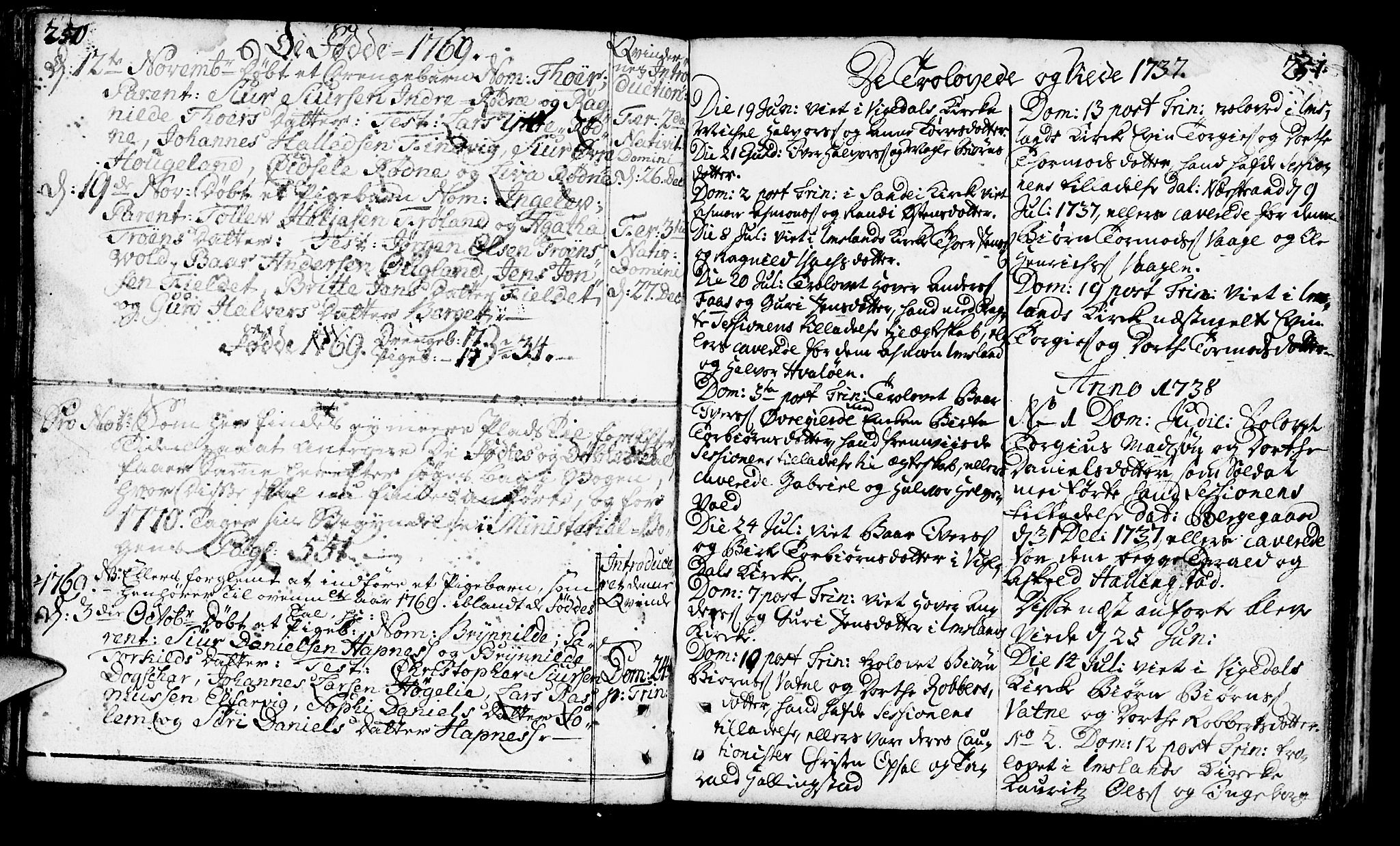 Vikedal sokneprestkontor, AV/SAST-A-101840/01/IV: Parish register (official) no. A 1, 1737-1778, p. 250-251