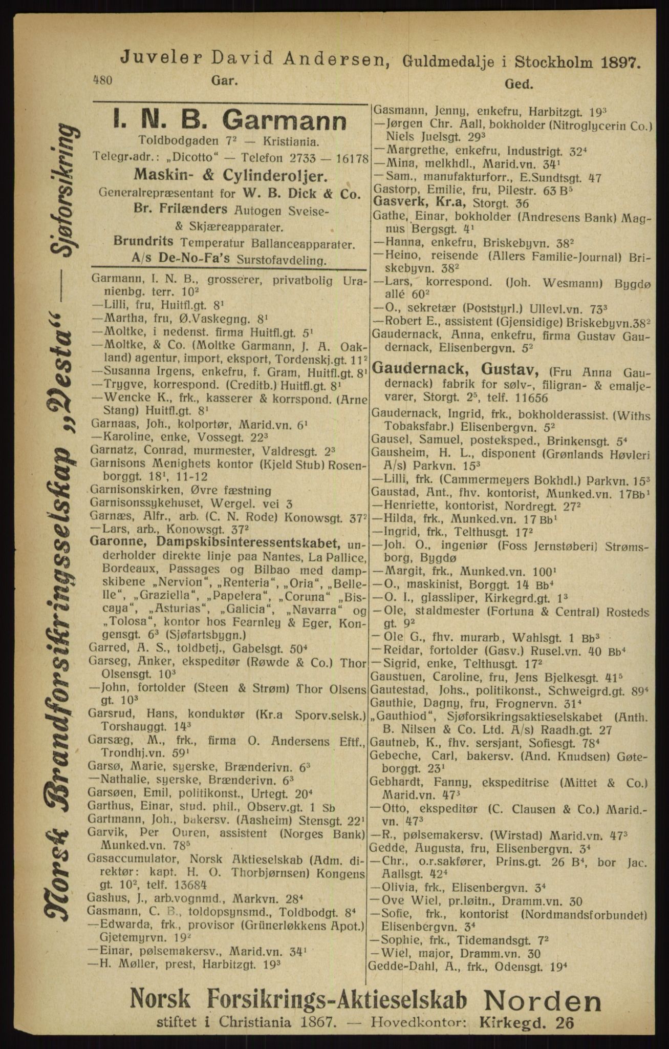 Kristiania/Oslo adressebok, PUBL/-, 1916, p. 480