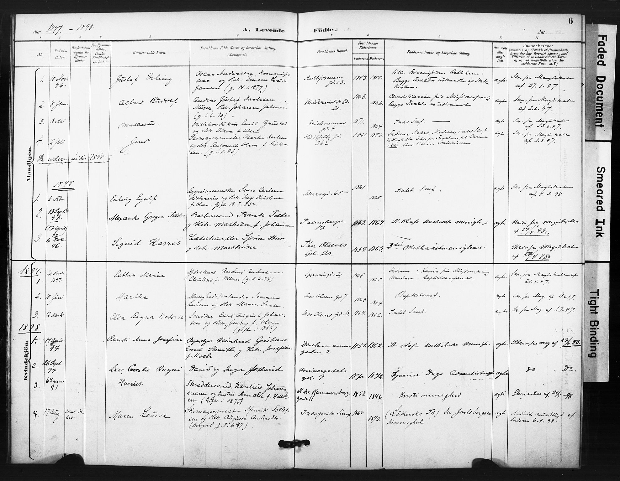 Trefoldighet prestekontor Kirkebøker, AV/SAO-A-10882/F/Fg/L0001: Parish register (official) no. VII 1, 1892-1923, p. 6