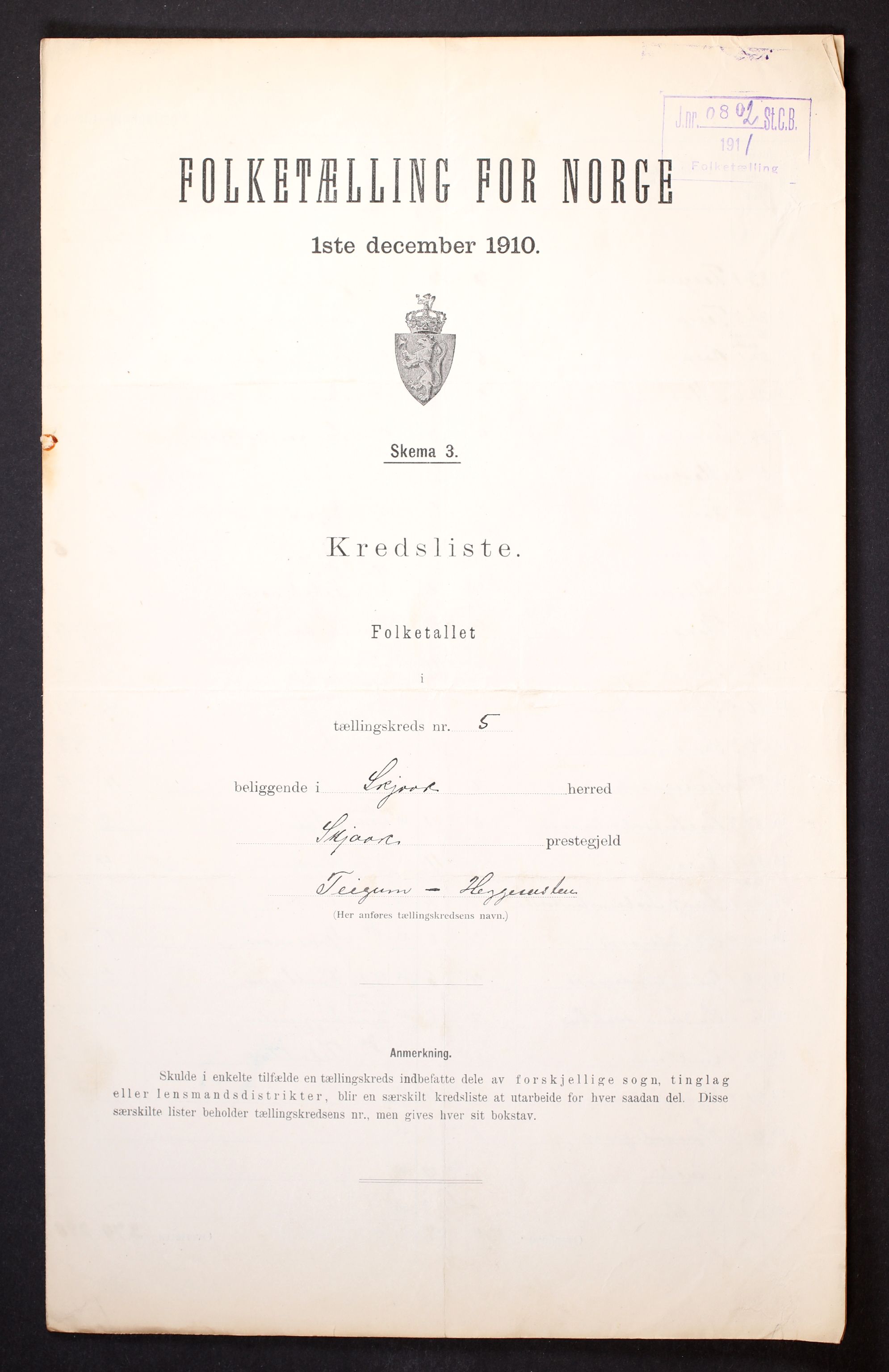 RA, 1910 census for Skjåk, 1910, p. 16