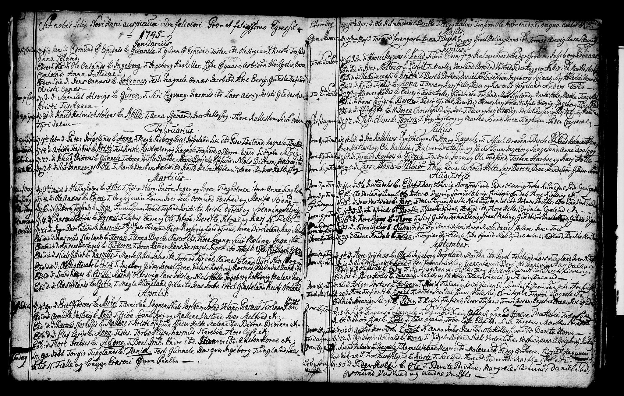 Strand sokneprestkontor, AV/SAST-A-101828/H/Ha/Haa/L0002: Parish register (official) no. A 2, 1744-1768, p. 4-5