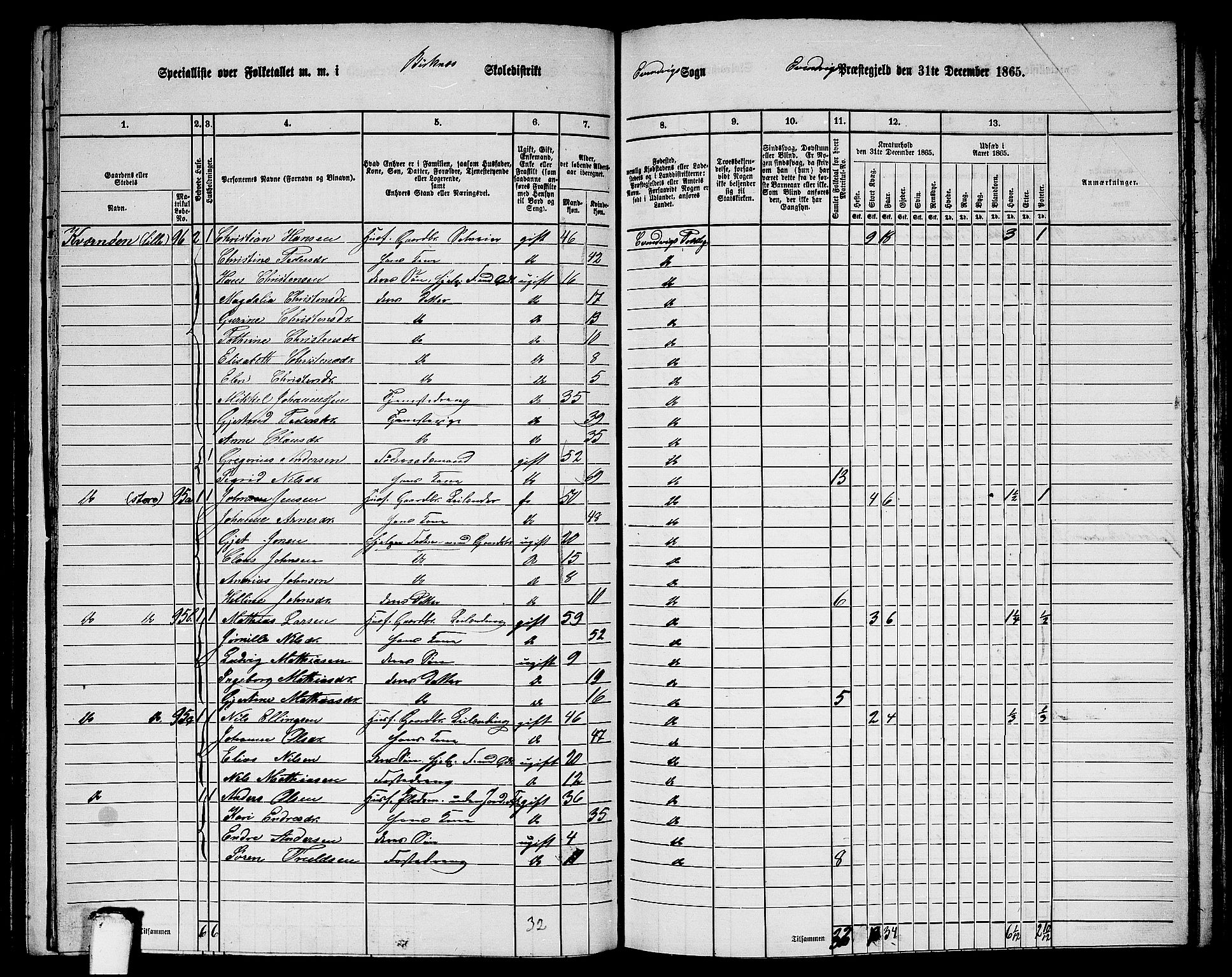 RA, 1865 census for Eivindvik, 1865, p. 117