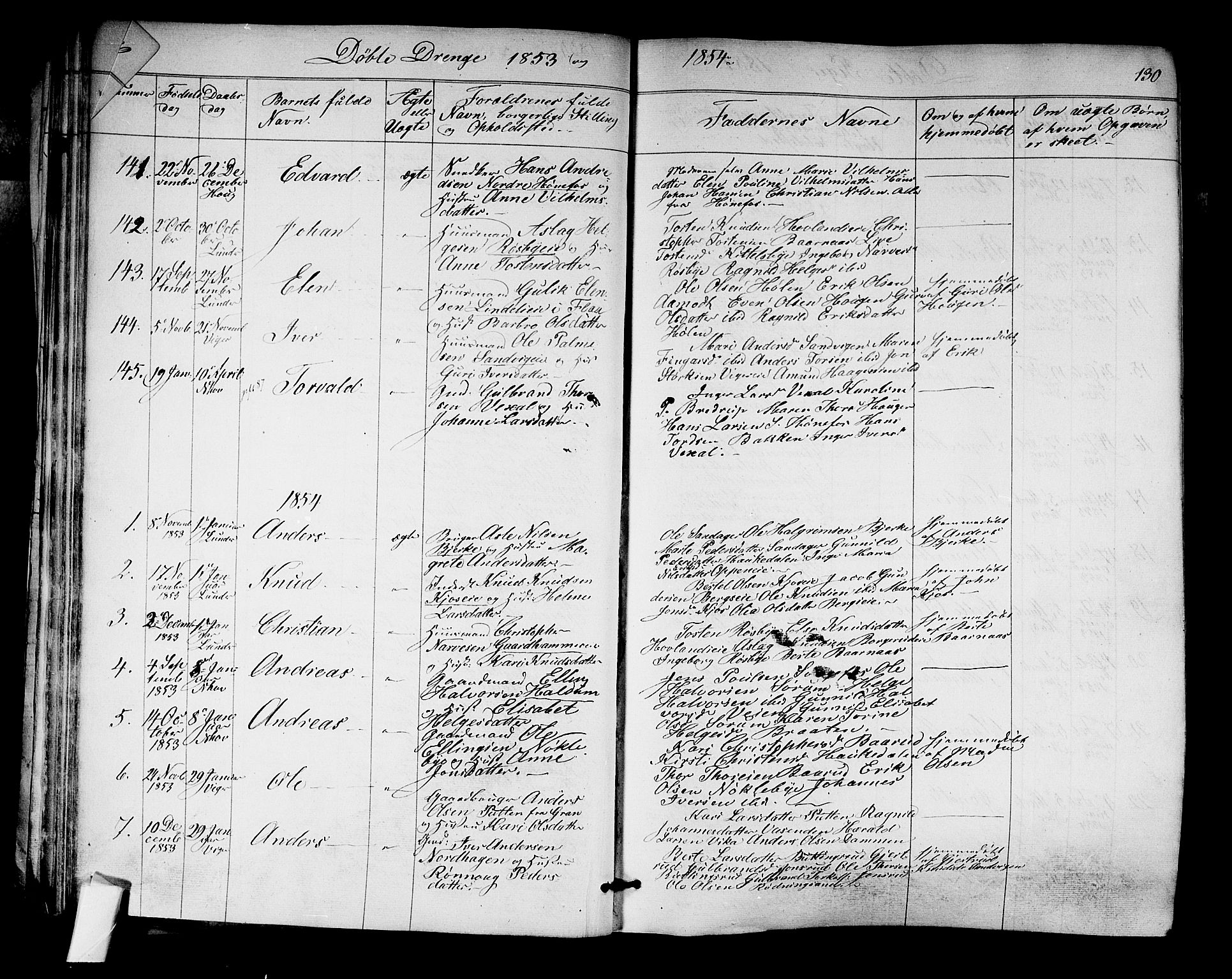 Norderhov kirkebøker, SAKO/A-237/F/Fa/L0011: Parish register (official) no. 11, 1847-1856, p. 130