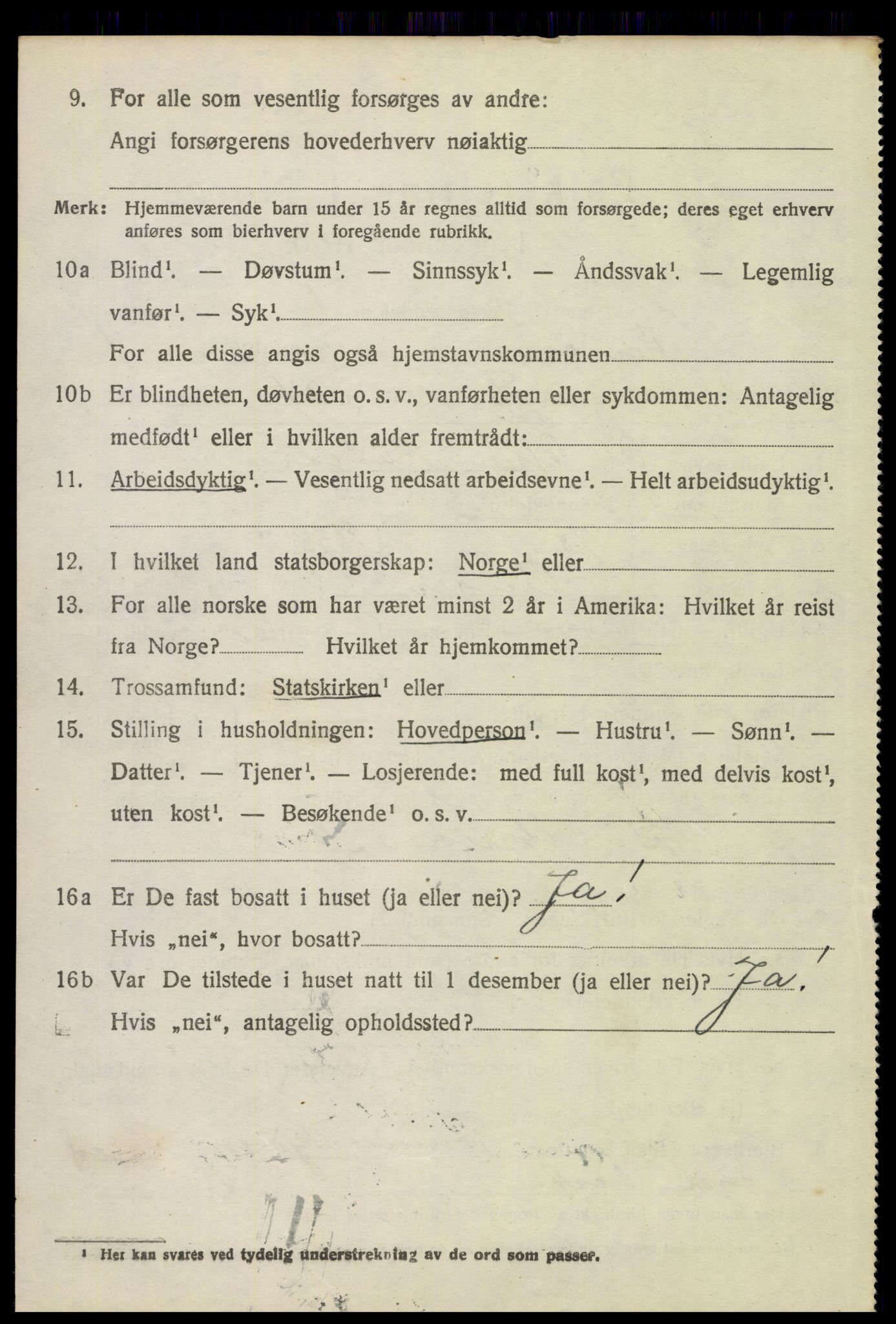 SAH, 1920 census for Vinger, 1920, p. 1847