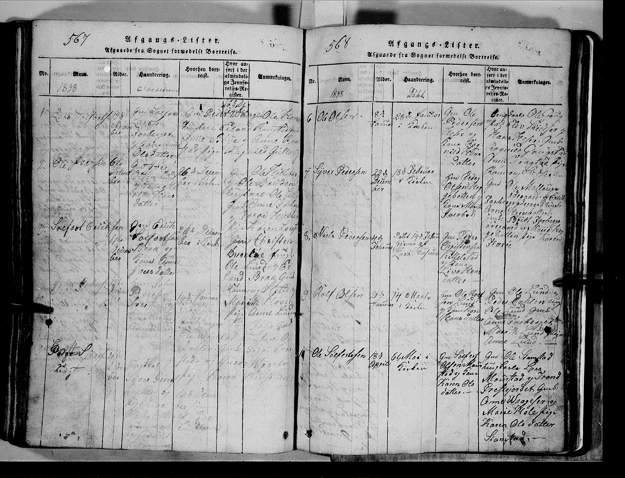 Lom prestekontor, SAH/PREST-070/L/L0003: Parish register (copy) no. 3, 1815-1844, p. 567-568