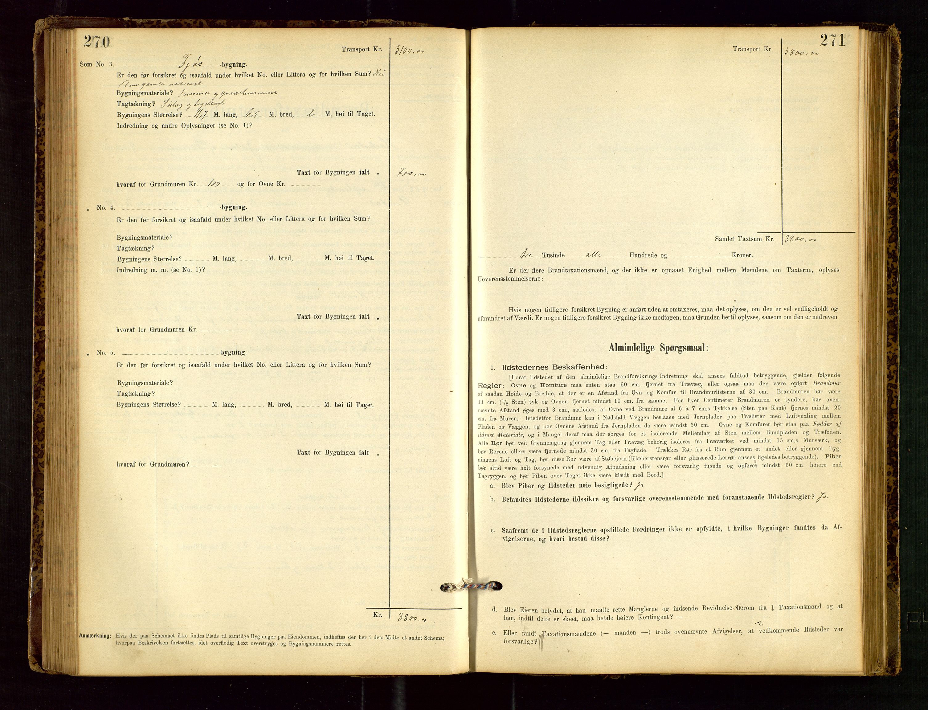 Heskestad lensmannskontor, SAST/A-100304/Gob/L0001: "Brandtaxationsprotokol", 1894-1915, p. 270-271