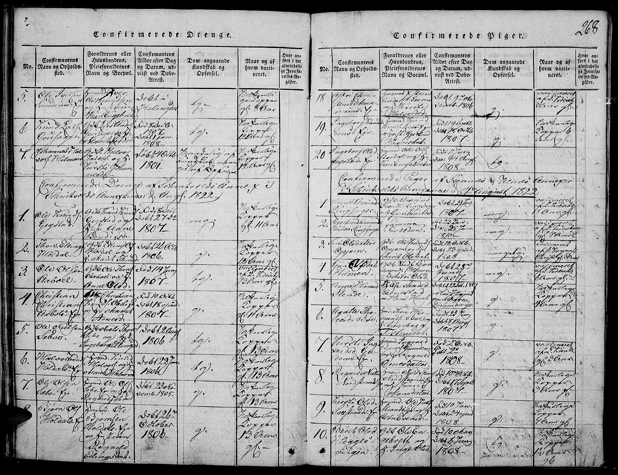 Nord-Aurdal prestekontor, AV/SAH-PREST-132/H/Ha/Haa/L0002: Parish register (official) no. 2, 1816-1828, p. 268